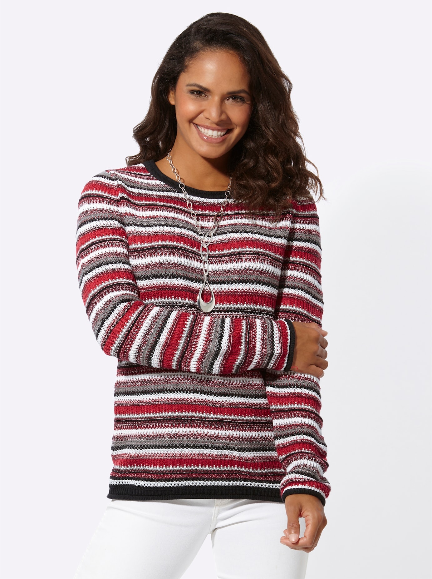 Casual Looks Strickpullover »Streifenpullover«