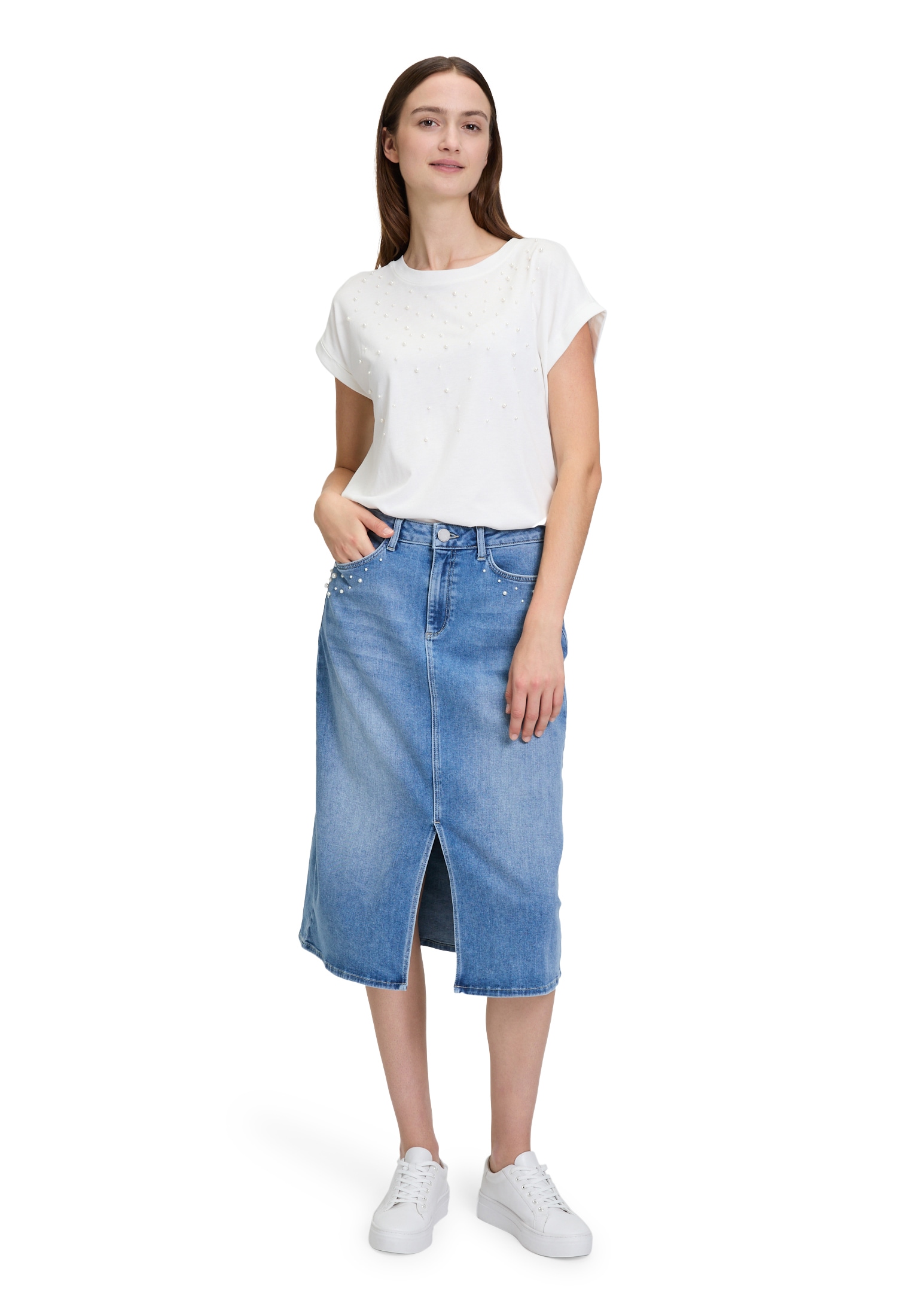 Betty&Co Jeansrock »Jeansrock mit Waschung«