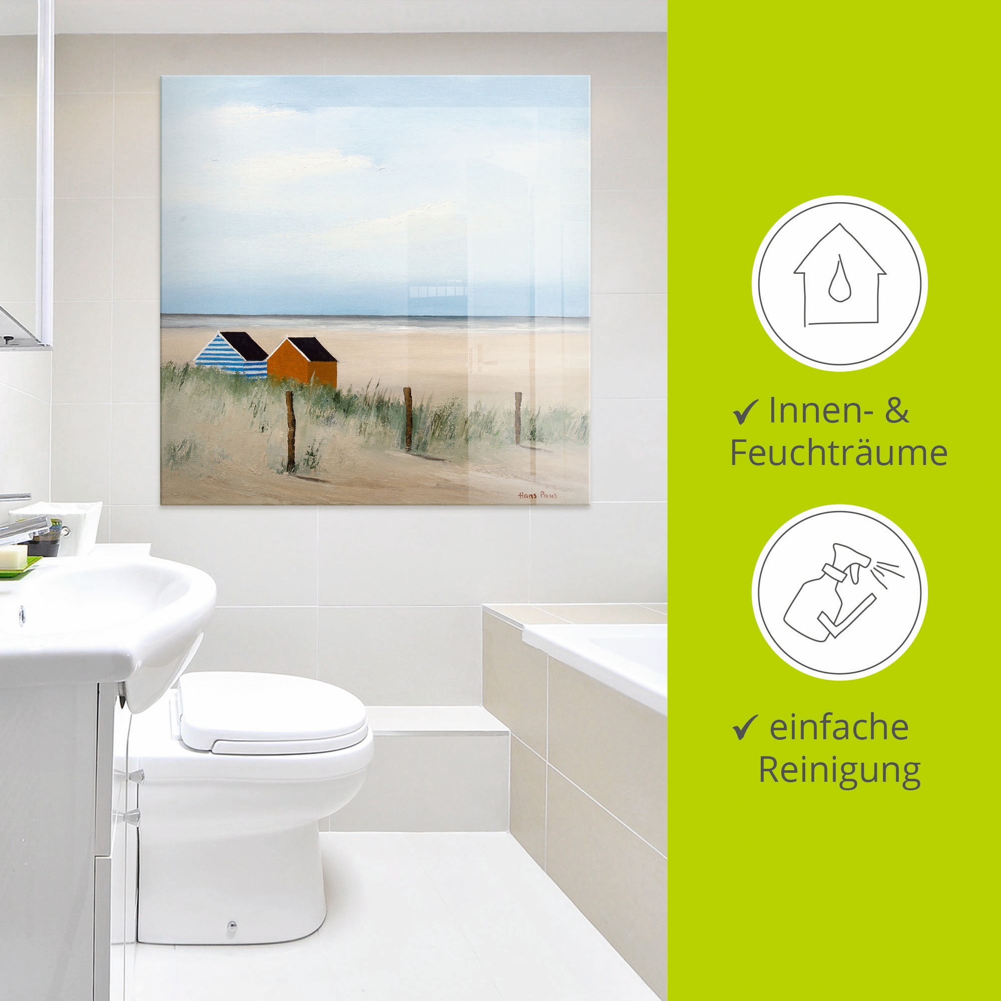 Artland Glasbild »Sonniger Morgen V« Strand 1 Stk. tlg. in verschiedenen Größen