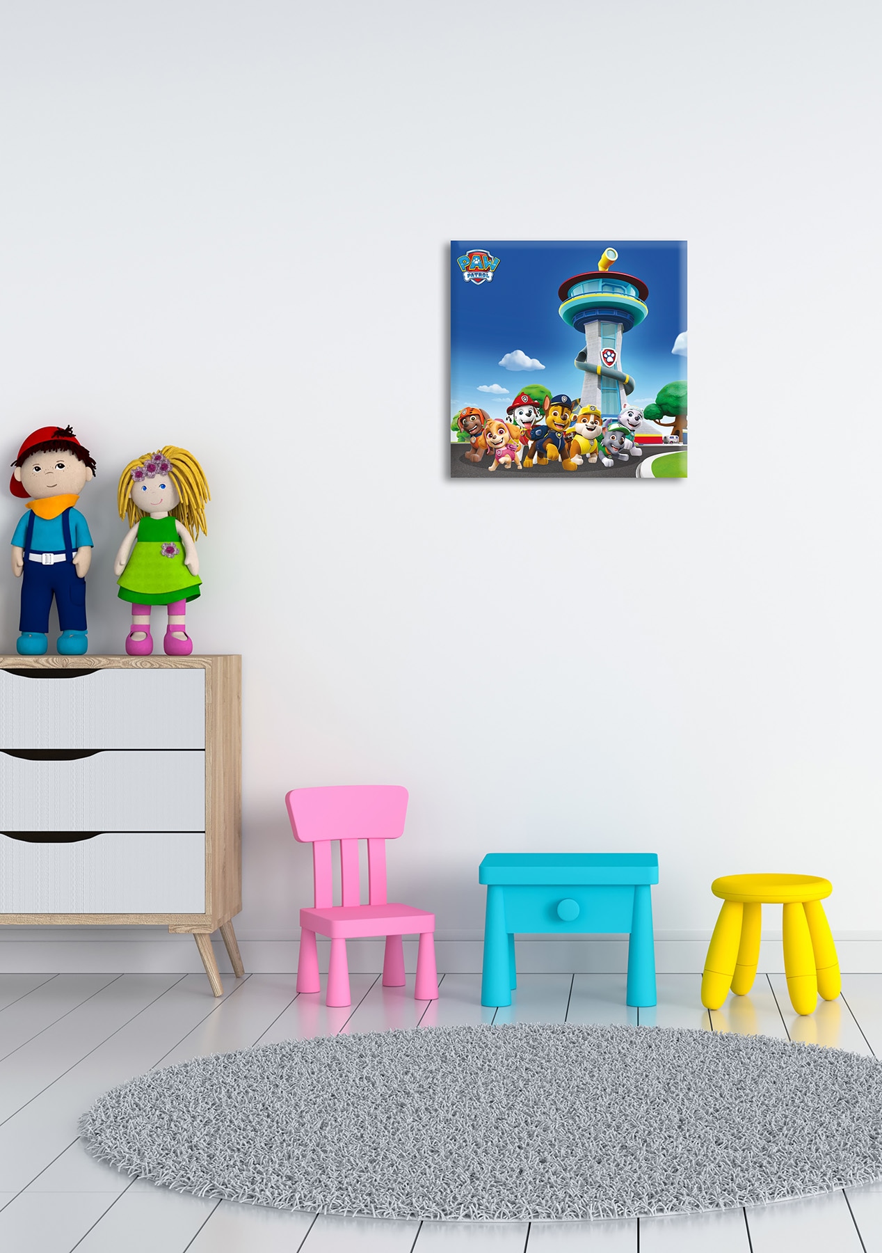 Bönninghoff Leinwandbild »Wandbild PAW PATROL 35x35 cm – Leinwandbild Keilrahmen Deko modern« Filmfiguren 1 Stk. tlg. auf Keilrahmen gespannt