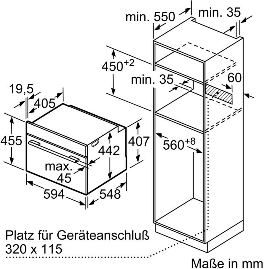 BOSCH Einbaubackofen 8 »CBG635BS3«, mit Teleskopauszug nachrüstbar, ecoClean Direct