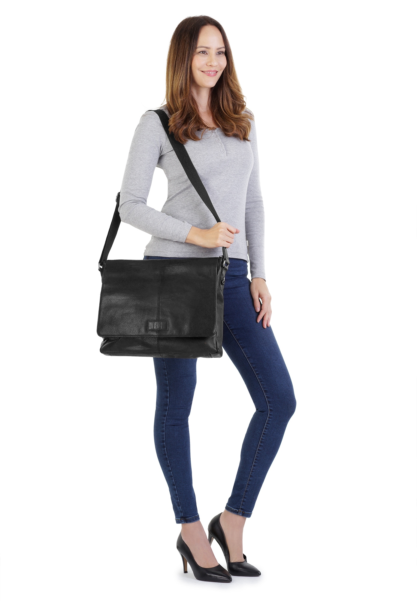 BODENSCHATZ Messenger Bag echt Leder