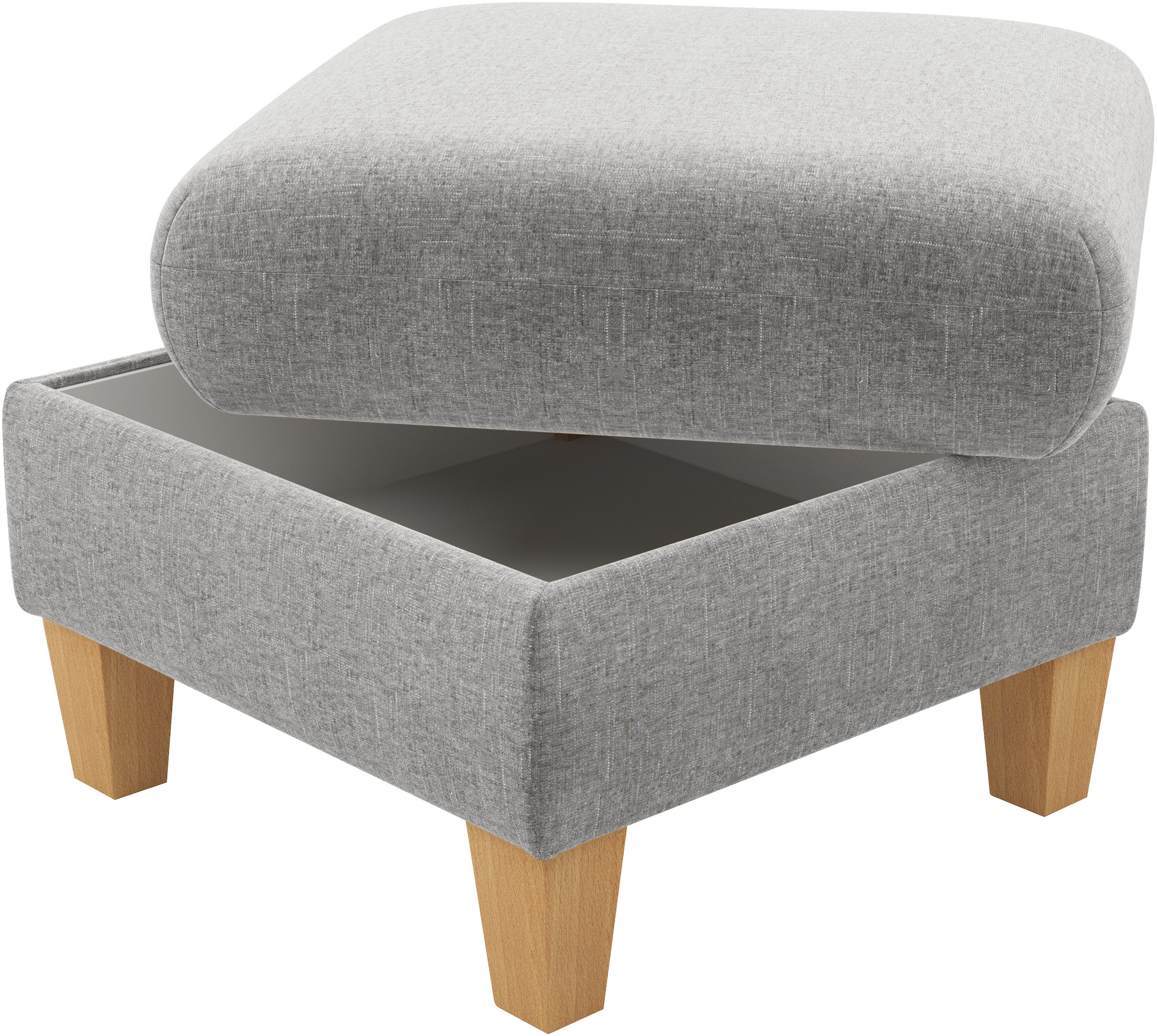 Home affaire Polsterhocker »Rochelle«, (1 St.), Massive 12 cm Holzbeine