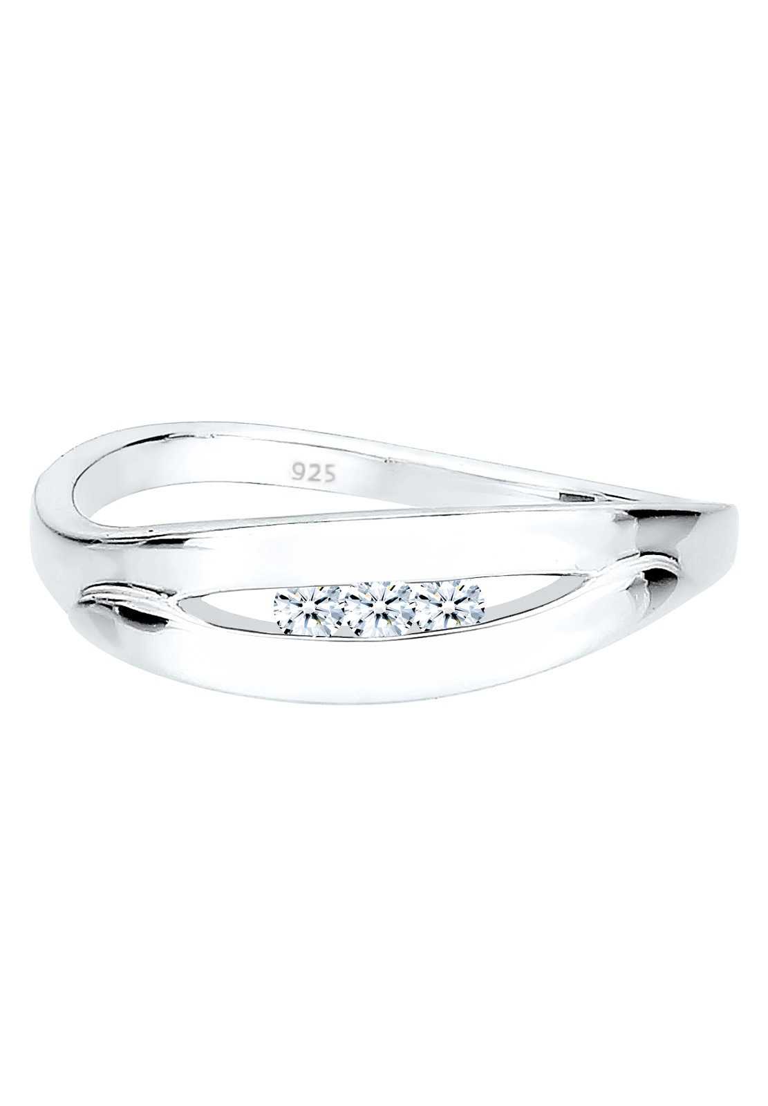 Elli DIAMONDS Verlobungsring »Ring Diamant Weiß Brillantschliff (0.09 ct) 925 Sterling Silber«