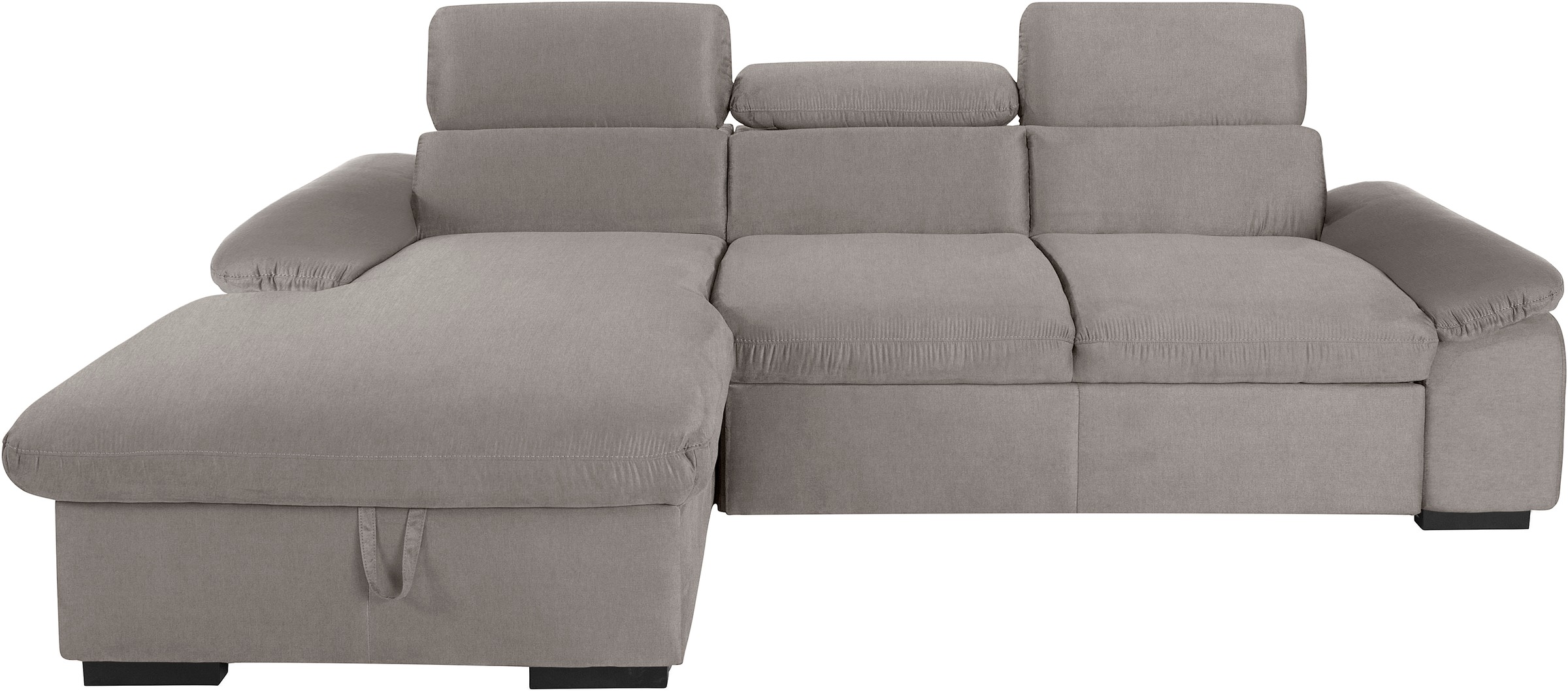 COTTA Ecksofa »Lola L-Form mit Kopfteilfunktion & Hocker«, (Set, mit Hocker), wahlweise mit Bettfunktion, Bettkasten & Armteilverstellung