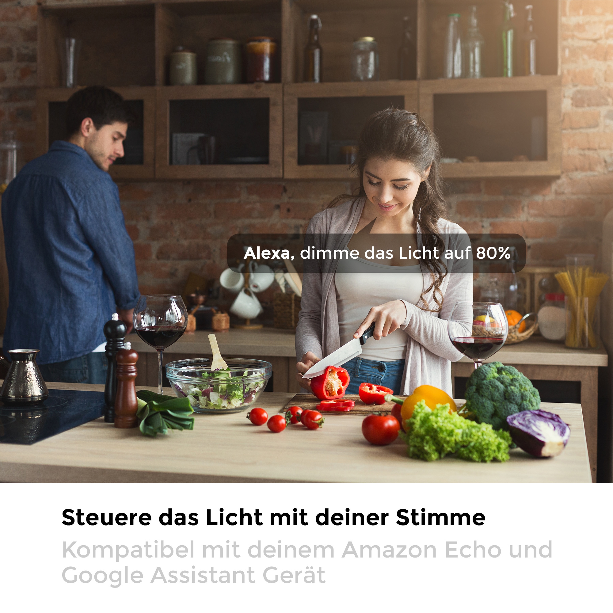 B.K.Licht LED-Leuchtmittel, E27, 1 St., Warmweiß, Smart Home LED-Lampe, RGB, WiFi, App-Steuerung, dimmbar