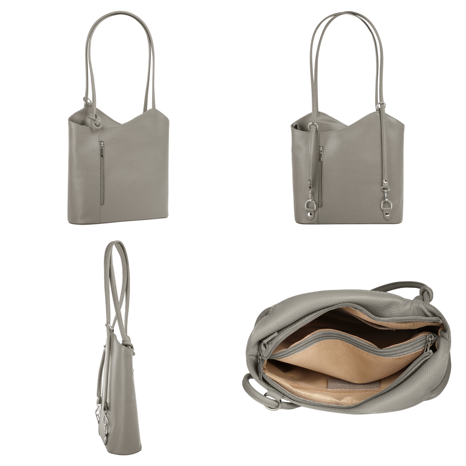Cluty Cityrucksack, echt Leder, Made in Italy