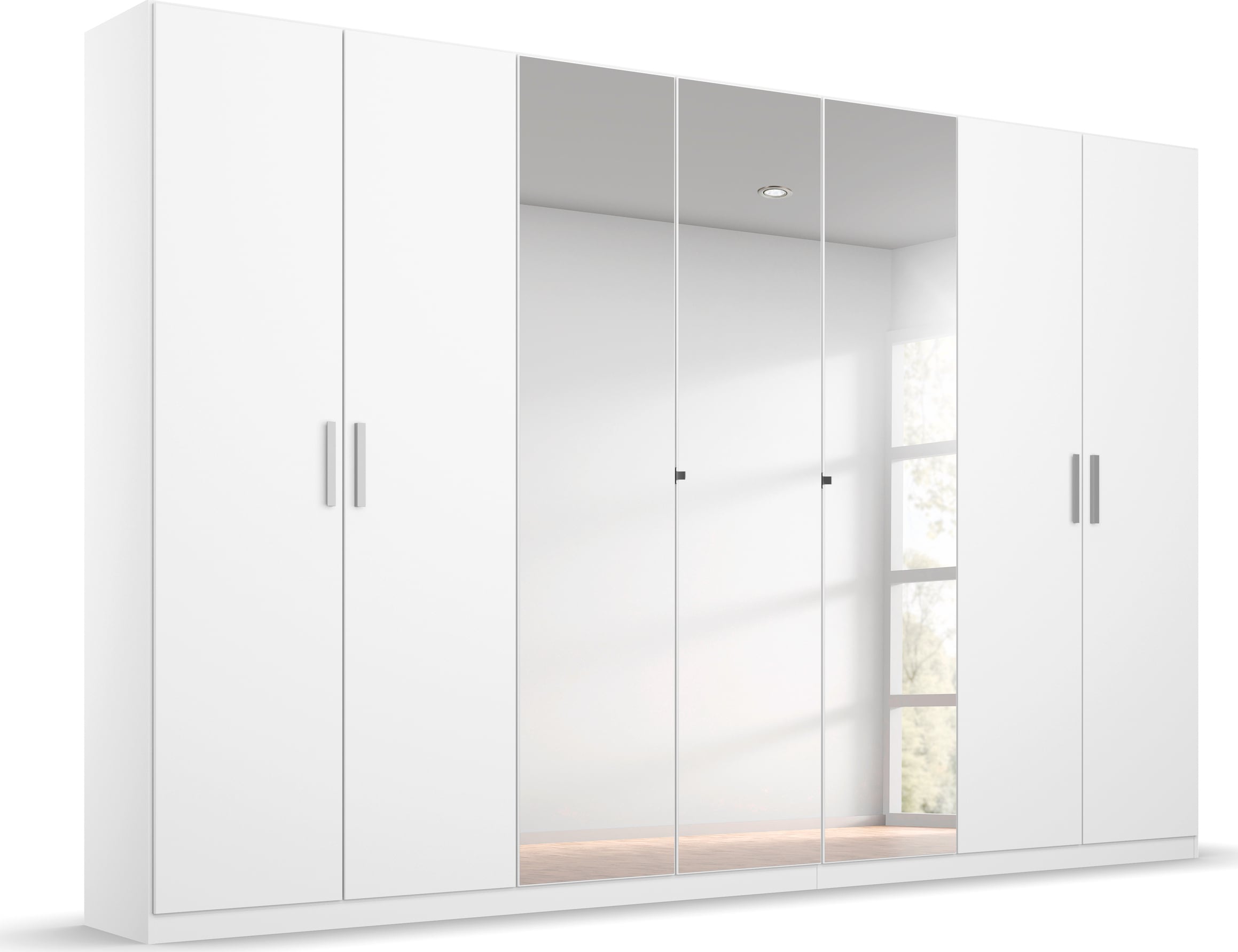 rauch Drehtürenschrank »Kleiderschrank Schrank Garderobe Ankleide KOLUNA mit Dekor-Front«, (Breiten 181/226/271/315 cm Höhen 210/229 cm), mit Spiegel, inkl. 2 Innenschubladen sowie extra Böden
