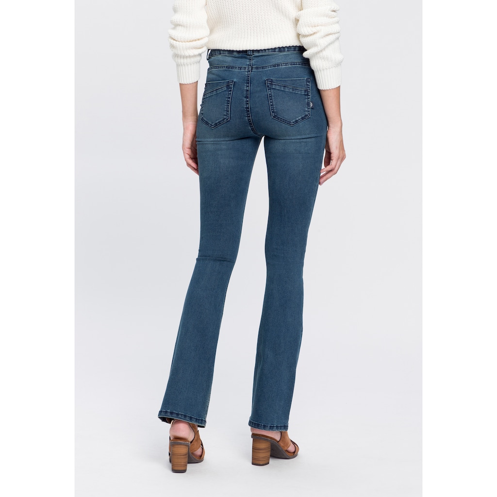 Arizona Bootcut-Jeans »Ultra Stretch«, High Waist mit Shapingnähten