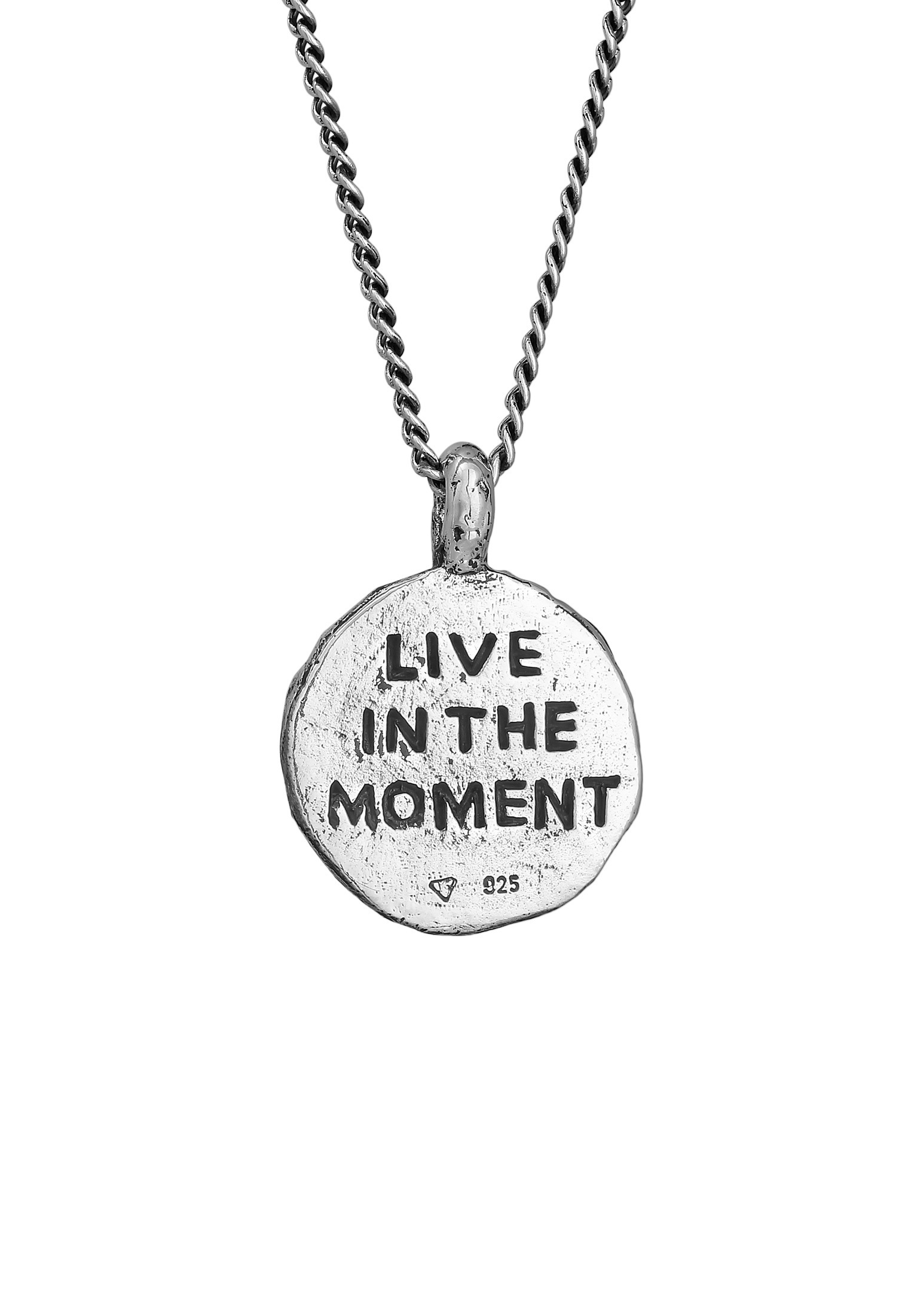 HAZE & GLORY Kette mit Anhänger »Halskette Coin Anhänger - Here and Now 925 Silber«