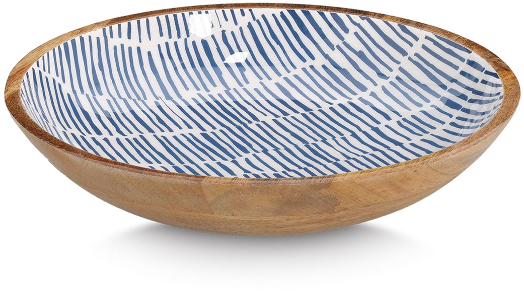 Zeller Schale Mangoholz blau 30 x 6 x 30 cm