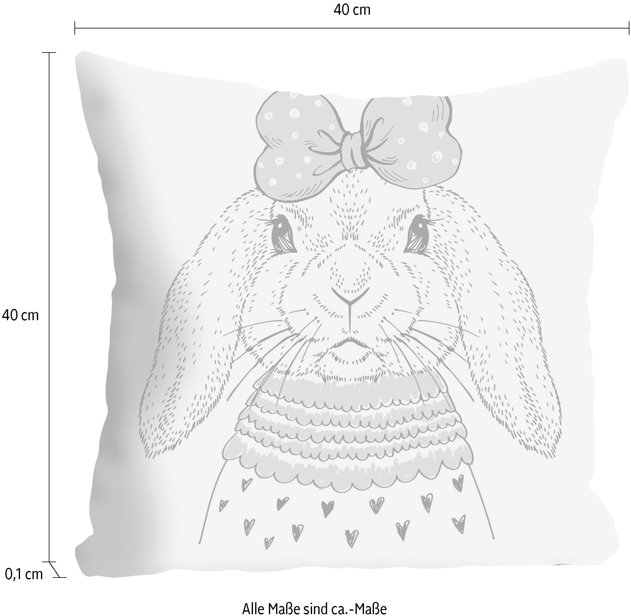 queence Dekokissen »Hase« Kissenhülle ohne Füllung, 1 Stück