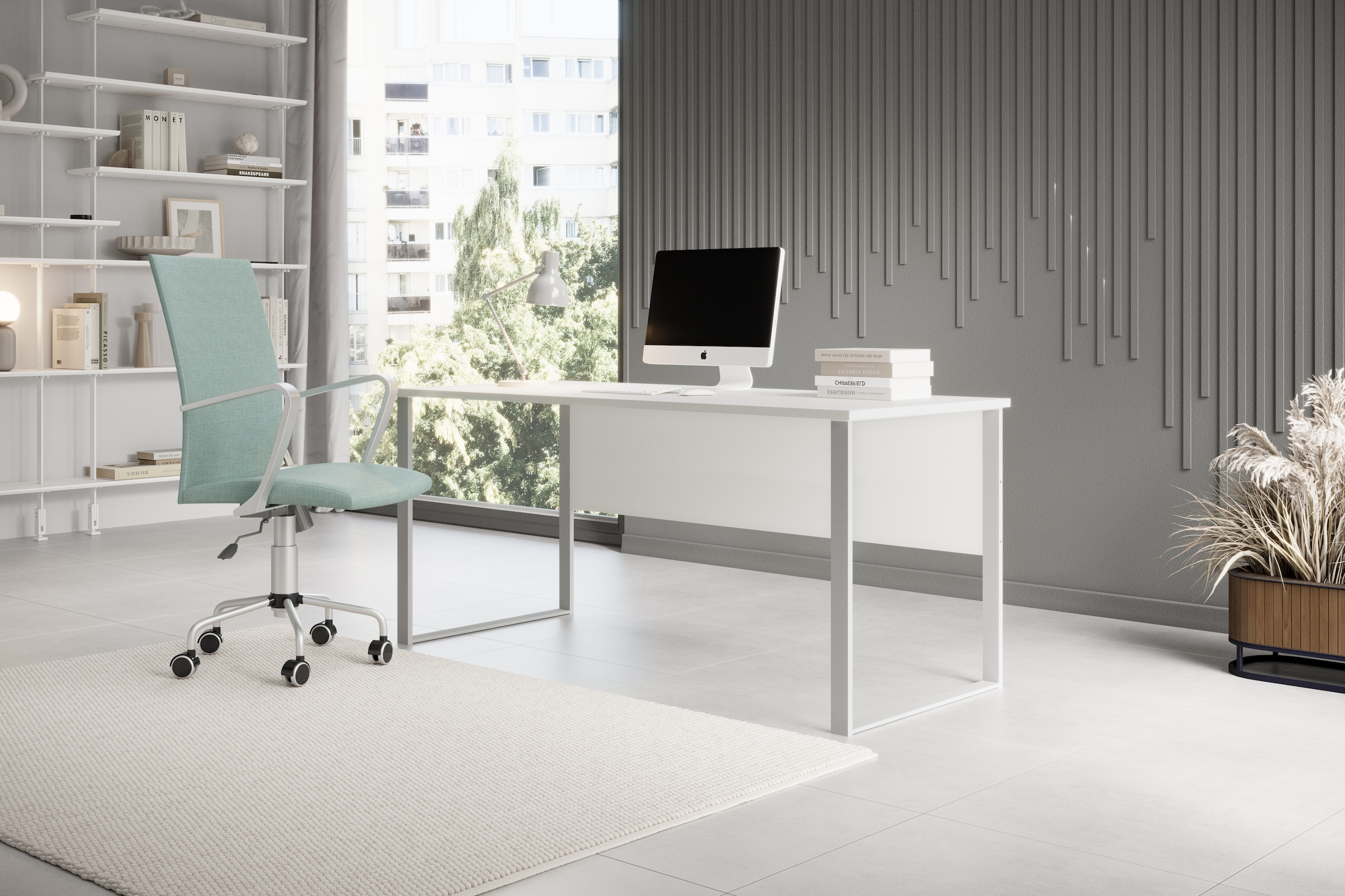 BEGA OFFICE Schreibtisch »Amanda«, (1 St.), Kabeldurchlass, Metallkufen, Breite 170 cm