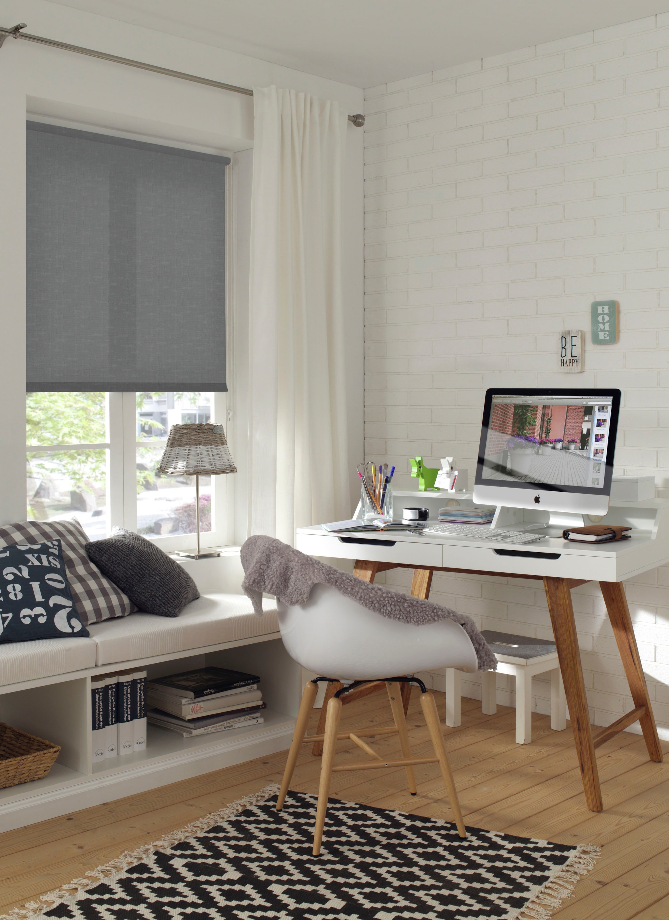 Gardinia Exklusiv Rollo »EasyFix« blickdicht Sichtschutz mit Bohren/ohne Bohren freihängend Schraubmontage möglich