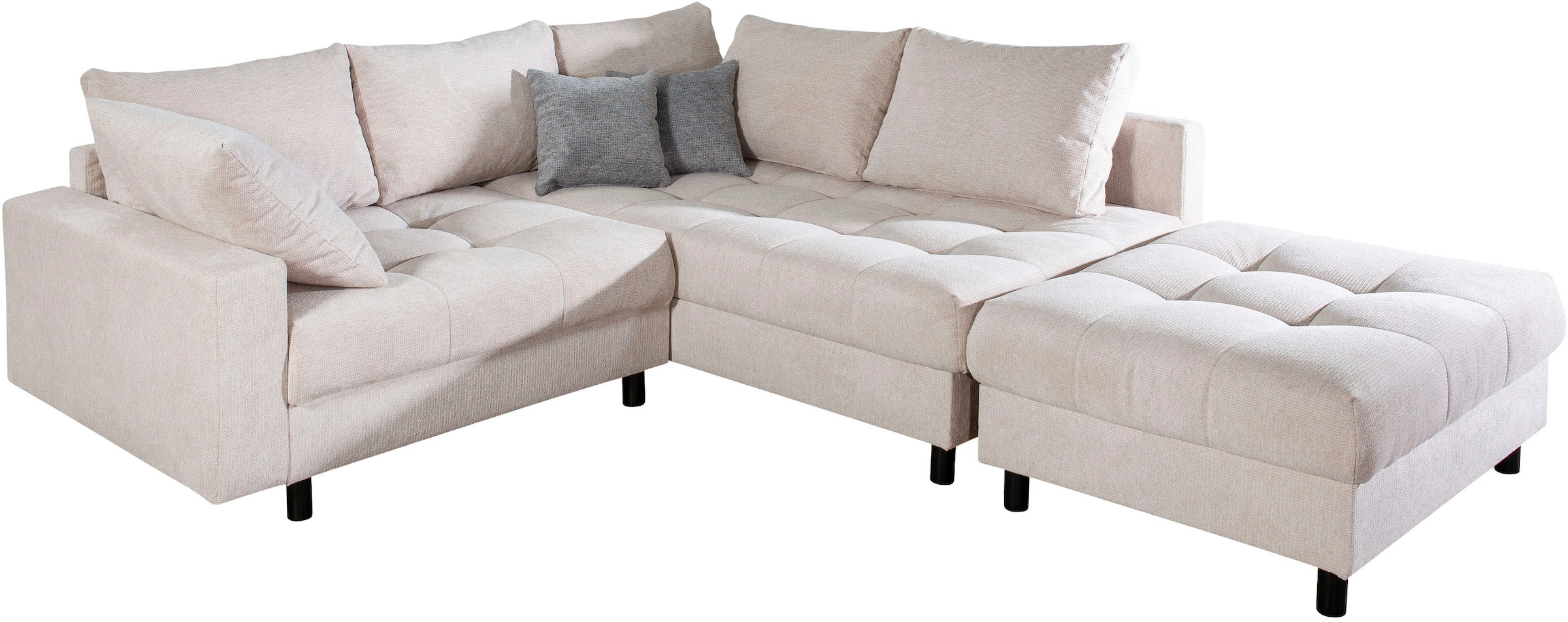 Home affaire Ecksofa »Toni L-Form«, Ottomane beidseitig montierbar, Federkern-Polsterung