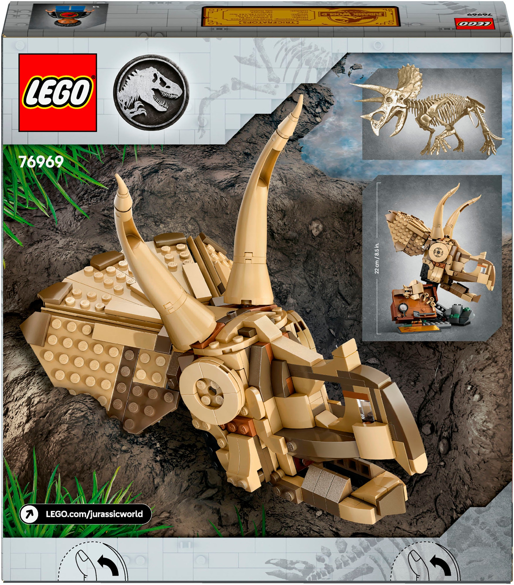 LEGO® Konstruktionsspielsteine »Dinosaurier-Fossilien: Triceratops-Schädel (76969)«, (468 St.), LEGO Jurassic WorldLEGO DUPLO Town; Made in Europe Made in Europe