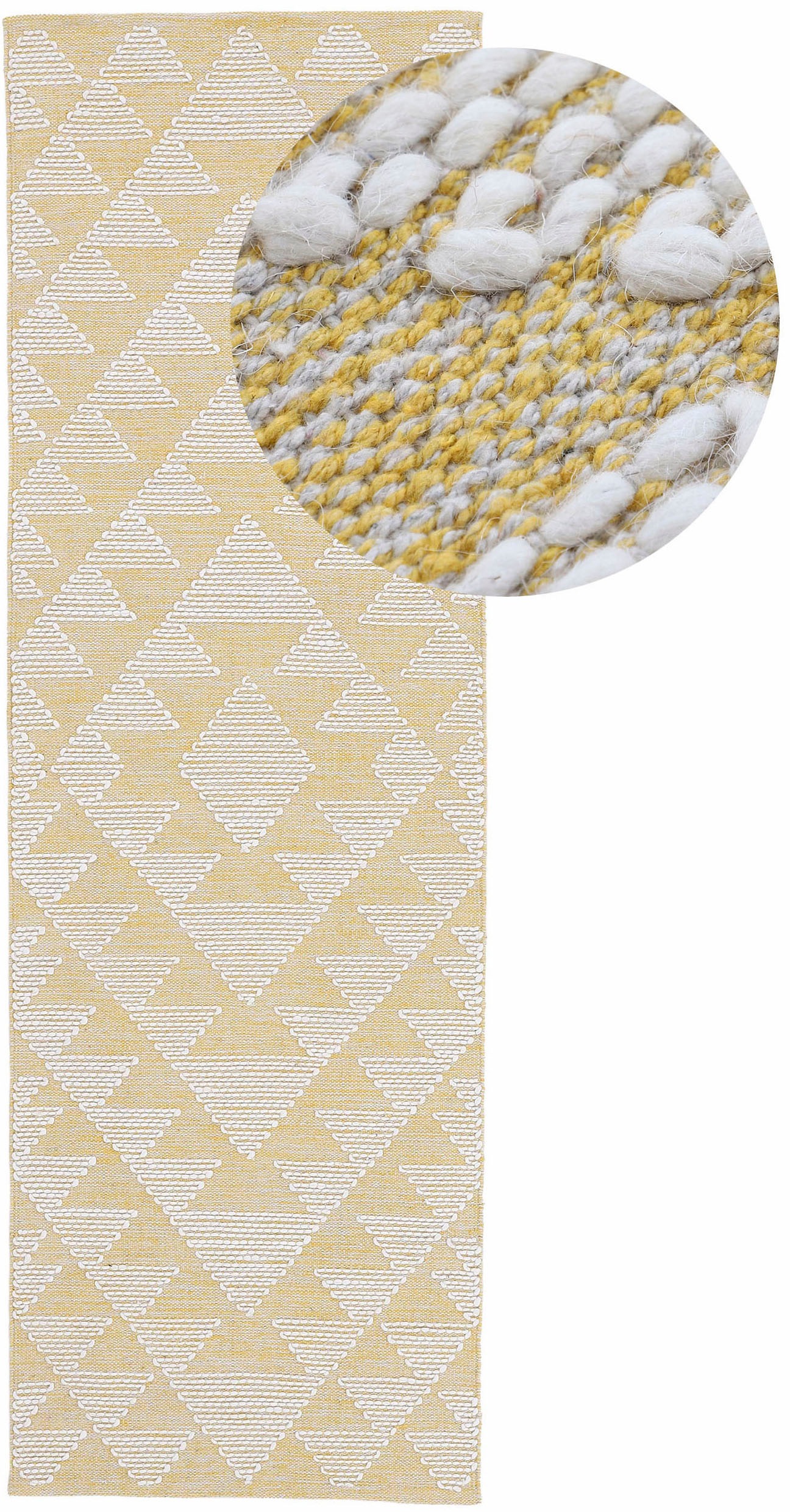 carpetfine Läufer »Kelim Durry«, rechteckig, 5 mm Höhe, Handweb, geometrisch, Hoch-Tief Effekt, handgewebt, reine Baumwolle