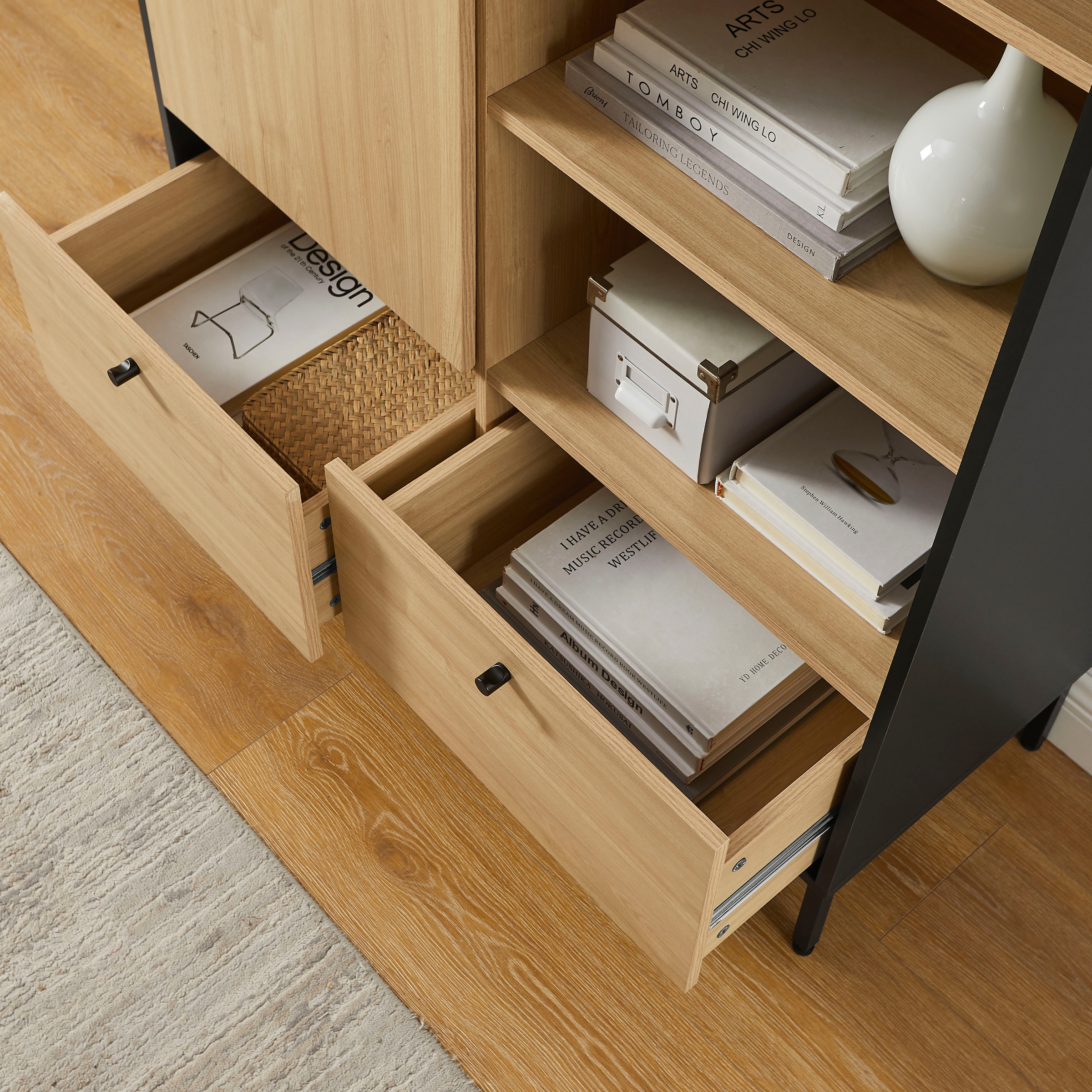 OTTO home Highboard »Tayler« pflegeleichte Melaminoberfläche, Metallgestell, Breite 100 cm