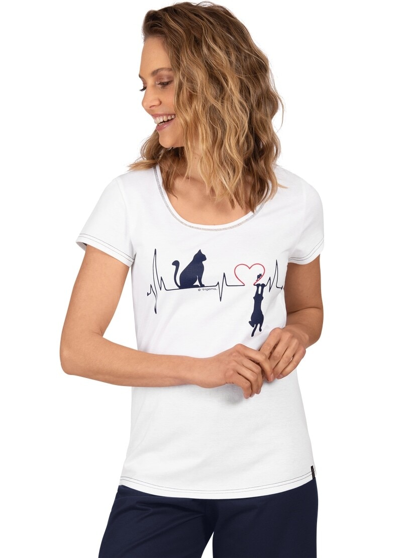 Trigema T-Shirt »TRIGEMA Atemberaubendes T-Shirt mit tollem Print«, (1 tlg.)