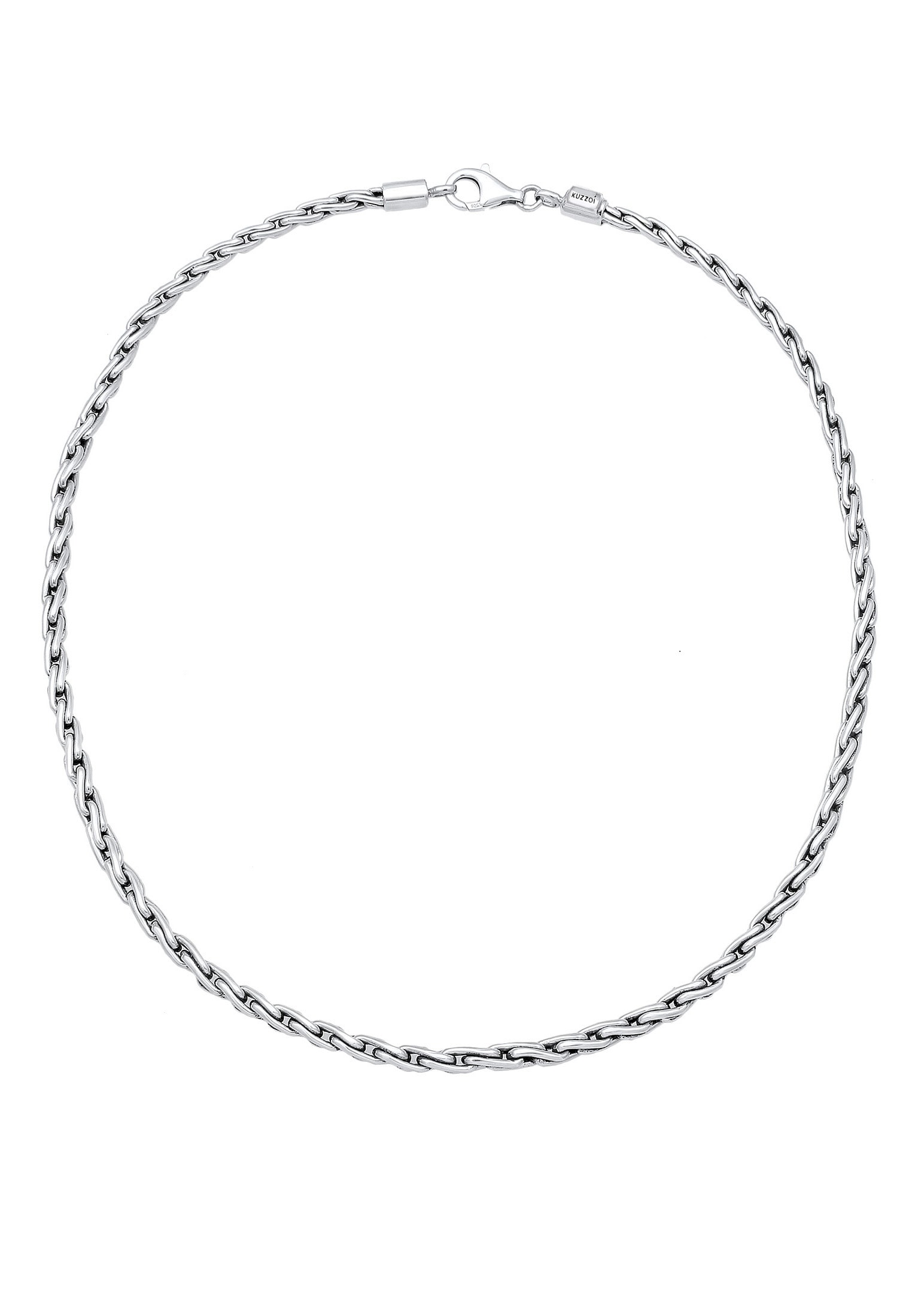 Kuzzoi Silberkette »Halskette Männer Zopfkette Oxidiert Massiv 925 Silber«