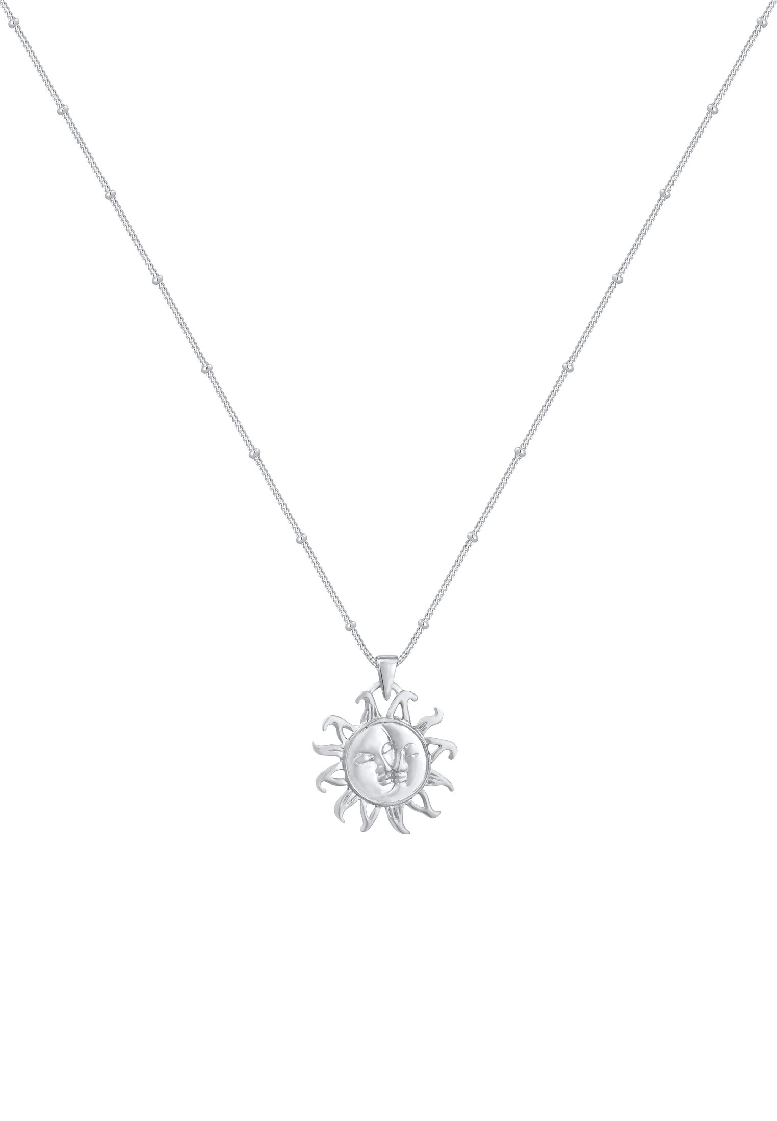Elli Kette mit Anhänger »Halskette Sonne Mond mit Kugelkette 925er Silber«
