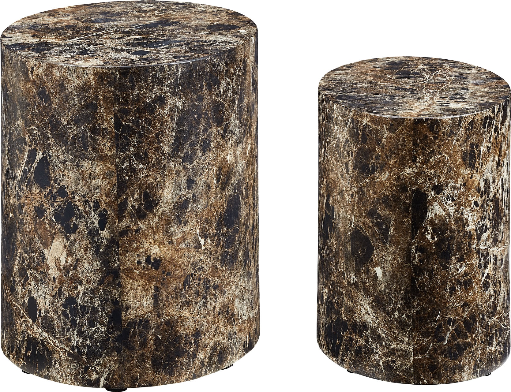 SalesFever Couchtisch »Almeria Beistelltisch«, (Set, 2 St., 2er Set), oval, in Marmoroptik foliert
