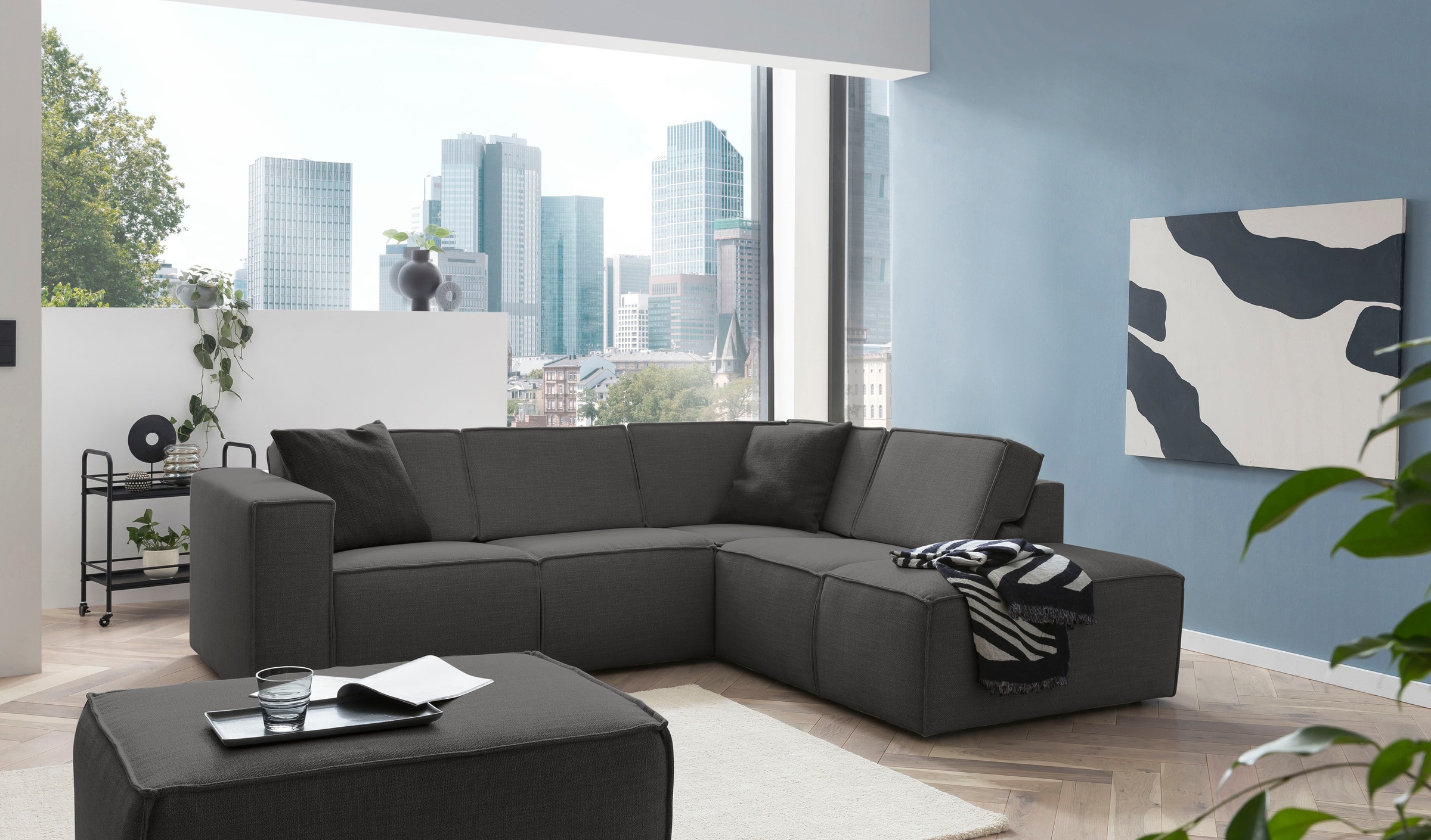 TRENDMANUFAKTUR Polsterhocker »Dice«, im trendigen Design, passend zur Serie