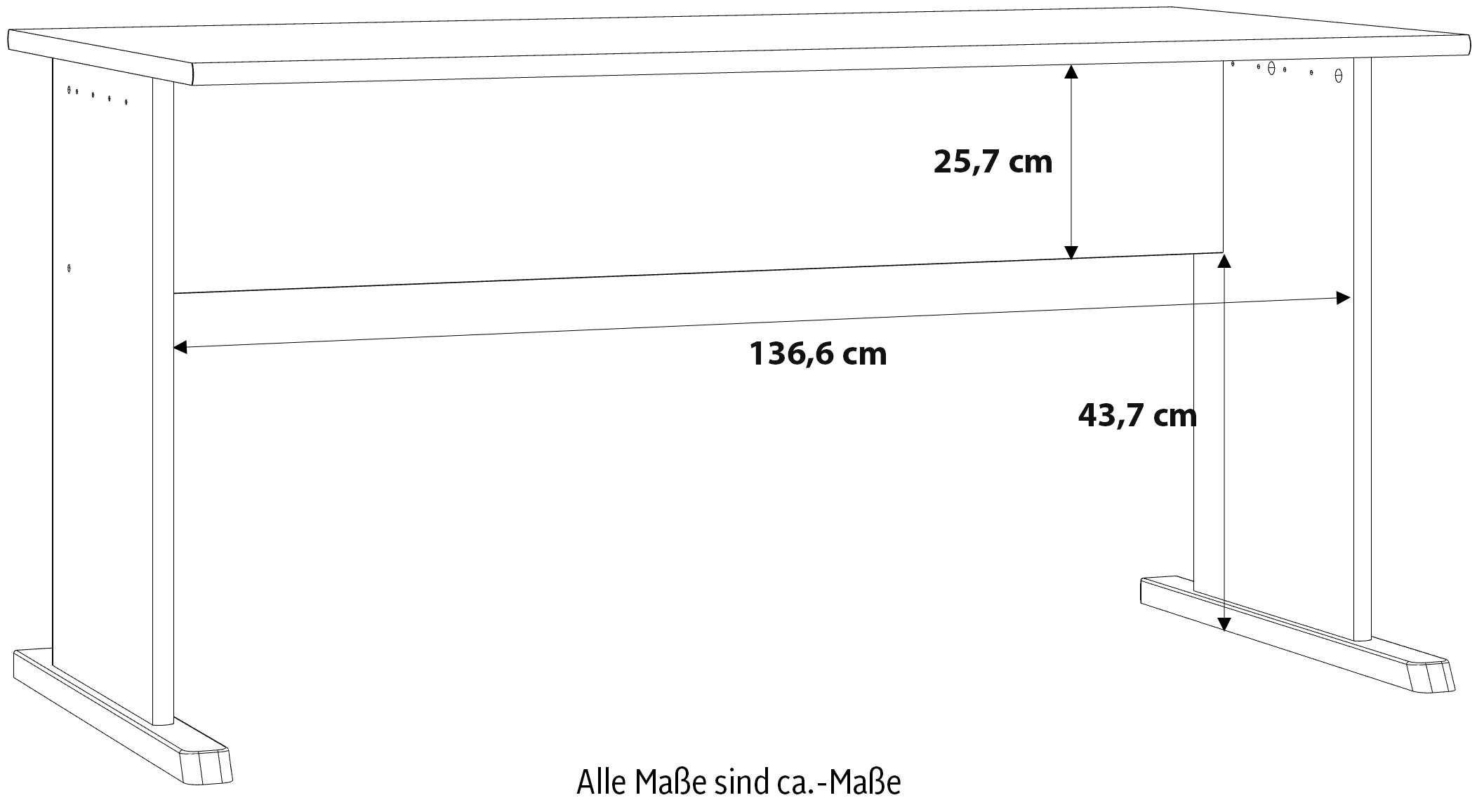 FORTE Schreibtisch »Tempra«, Breite 144 cm