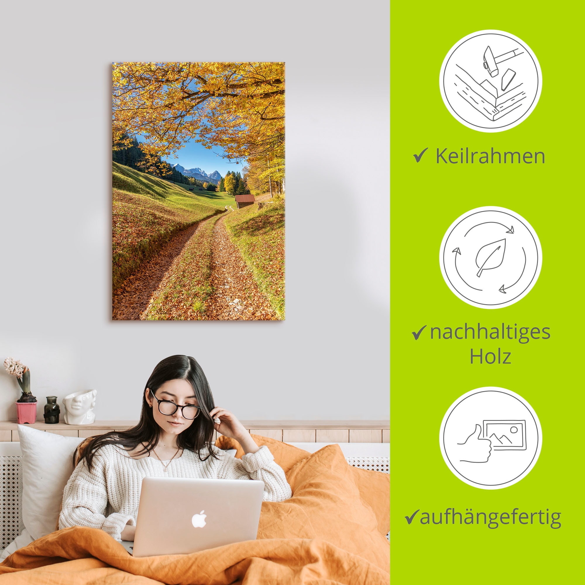 Artland Wandbild »Herbst in Bayern«, Berge & Alpenbilder, (1 St.), als Alubild, Outdoorbild, Leinwandbild, Wandaufkleber, versch. Größen