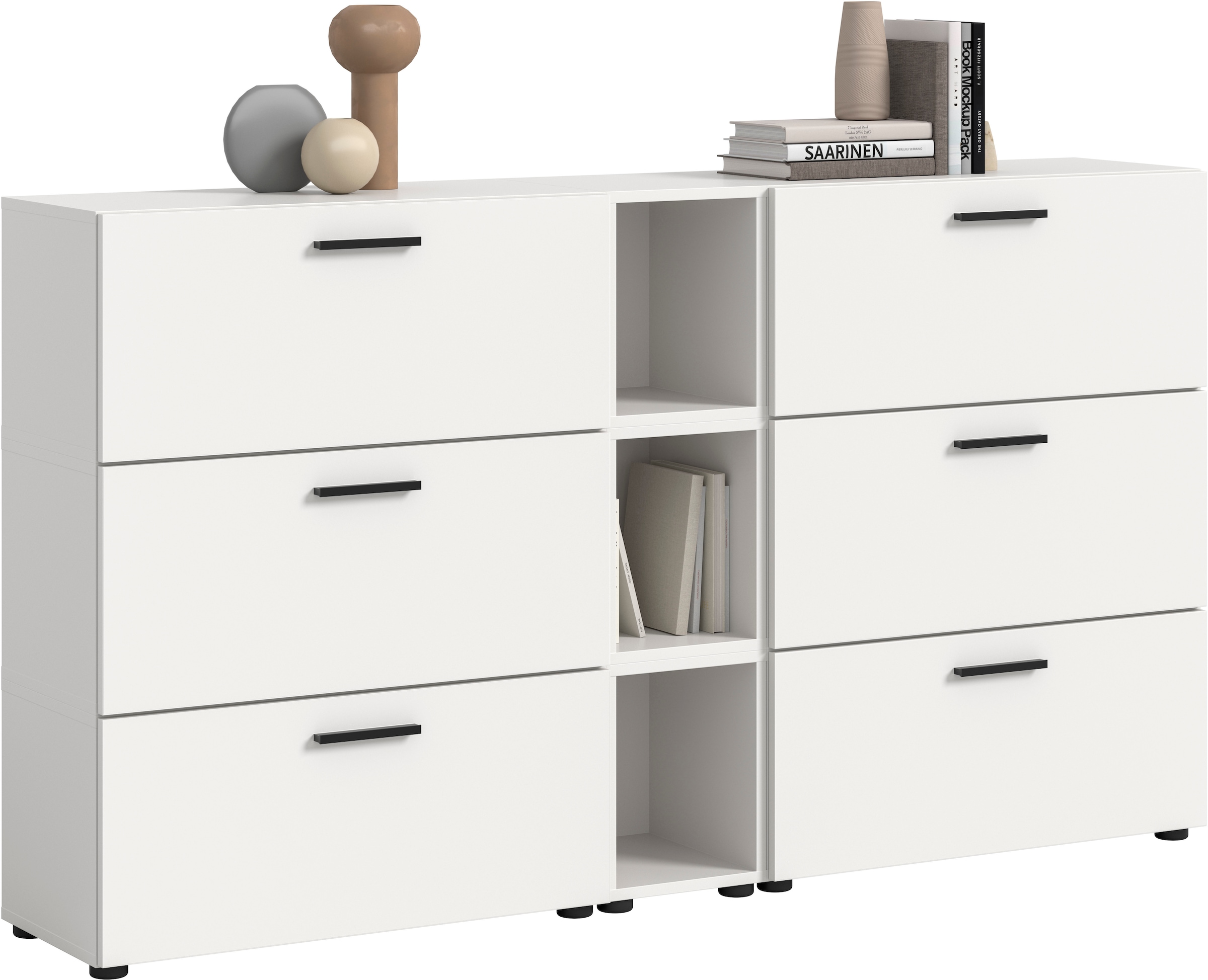 Home affaire Schrank-Set »ENESTE, 9-teilig, in verschiedenen Farben, individuell kombinierbar« verschiedenste Kombinationmöglichkeiten, stehend oder hängend, 3 Stk. tlg.