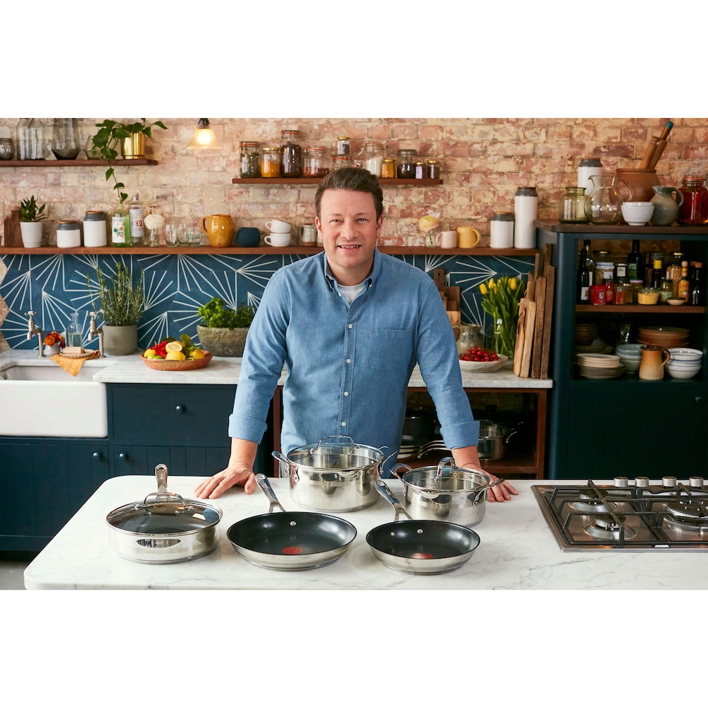 Tefal Pfannen-Set »Jamie Oliver Cook Smart«, Edelstahl, (Set, 2 tlg., Pfannen 24/28 cm)