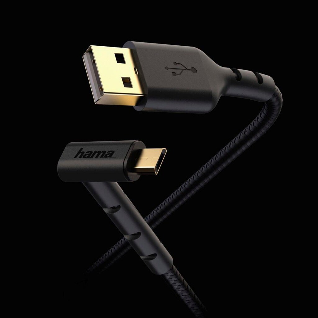Hama USB-Kabel »Lade-/Datenkabel "Stand", USB-A - Micro-USB, 1,5 m, Schwarz USB-Kabel«, Micro-USB-USB Typ A, 150 cm