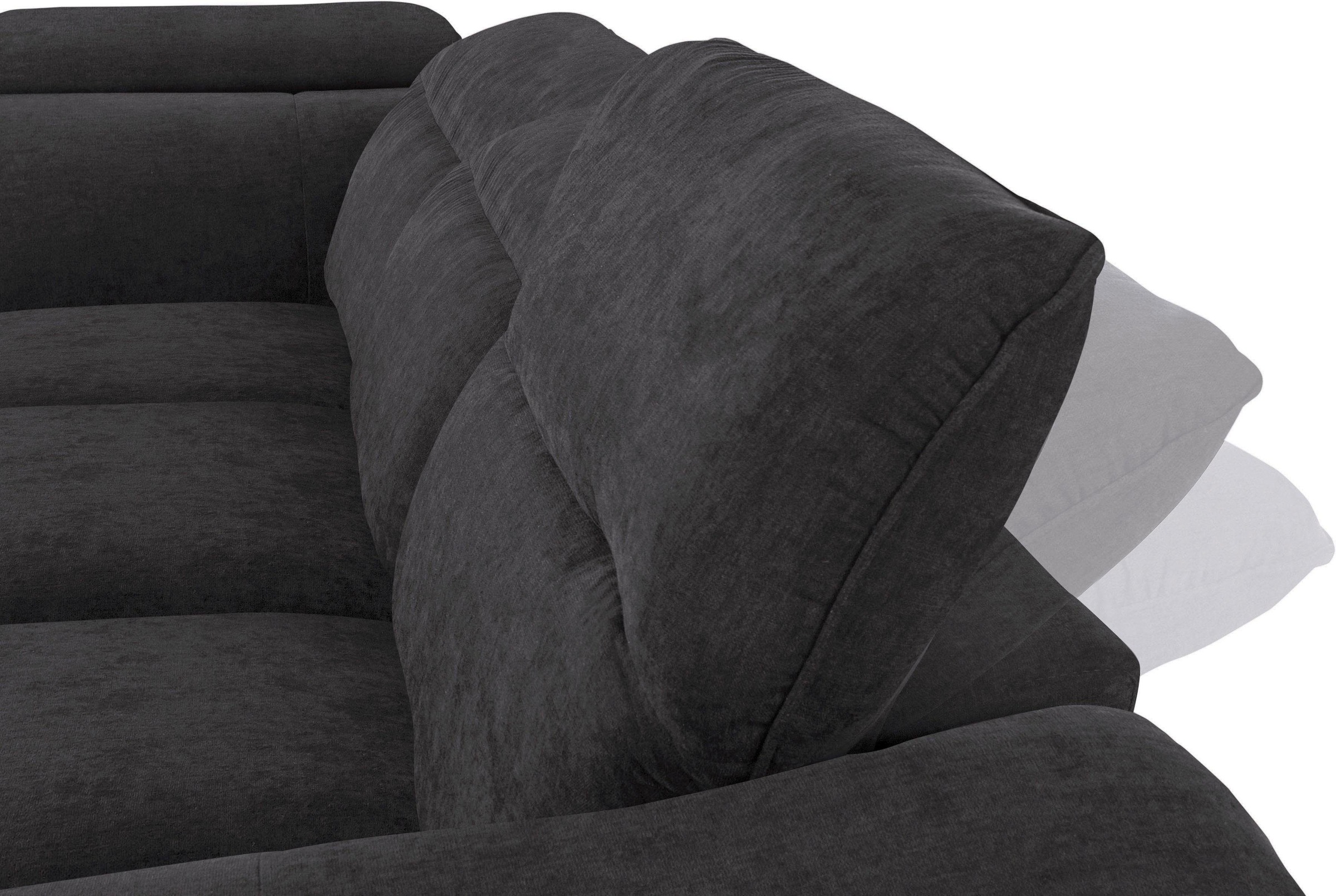 COTTA Polstergarnitur »Teresa L-Form«, (Set), Set bestehend aus: Ecksofa mit Kopfteilverstellung & Hocker