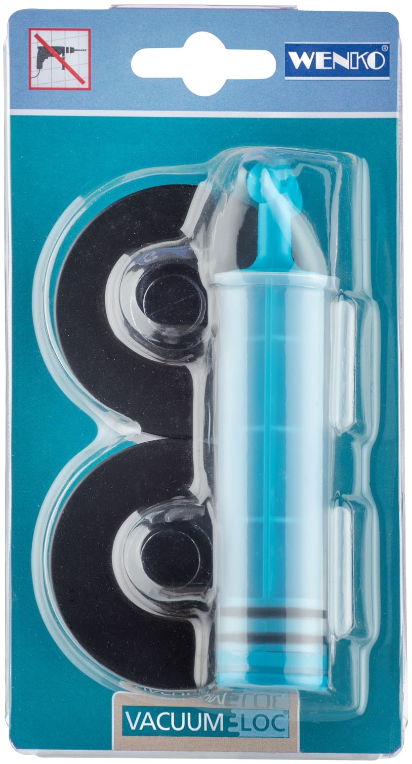 WENKO Badregal »Classic Plus« Wandregal, befestigen ohne Bohren, Vacuum-Loc®, aus Stahl, schwarz