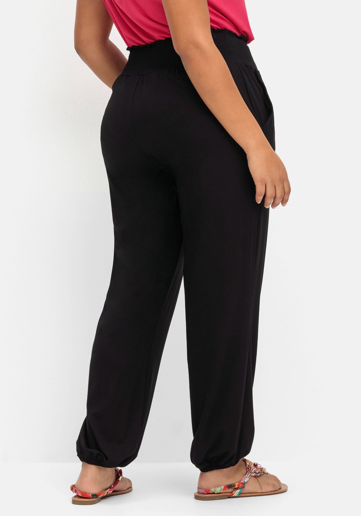 Sheego Schlupfhose »Jerseyhose mit Smokbund und Gummibündchen«