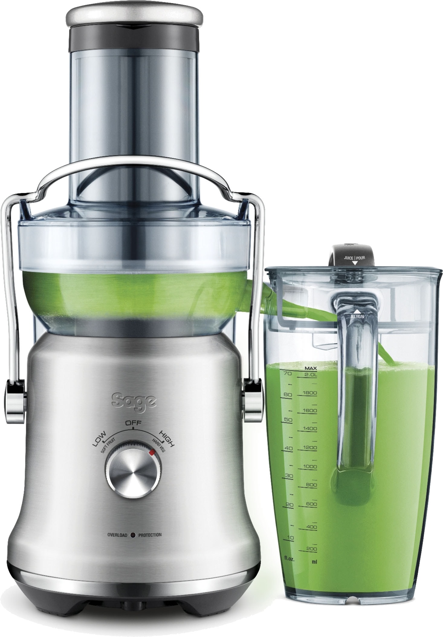 Sage Entsafter »SJE530BSS4 the Nutri Juicer® Cold Plus«, 1300 W, Gebürstetes Edelstahlgrau