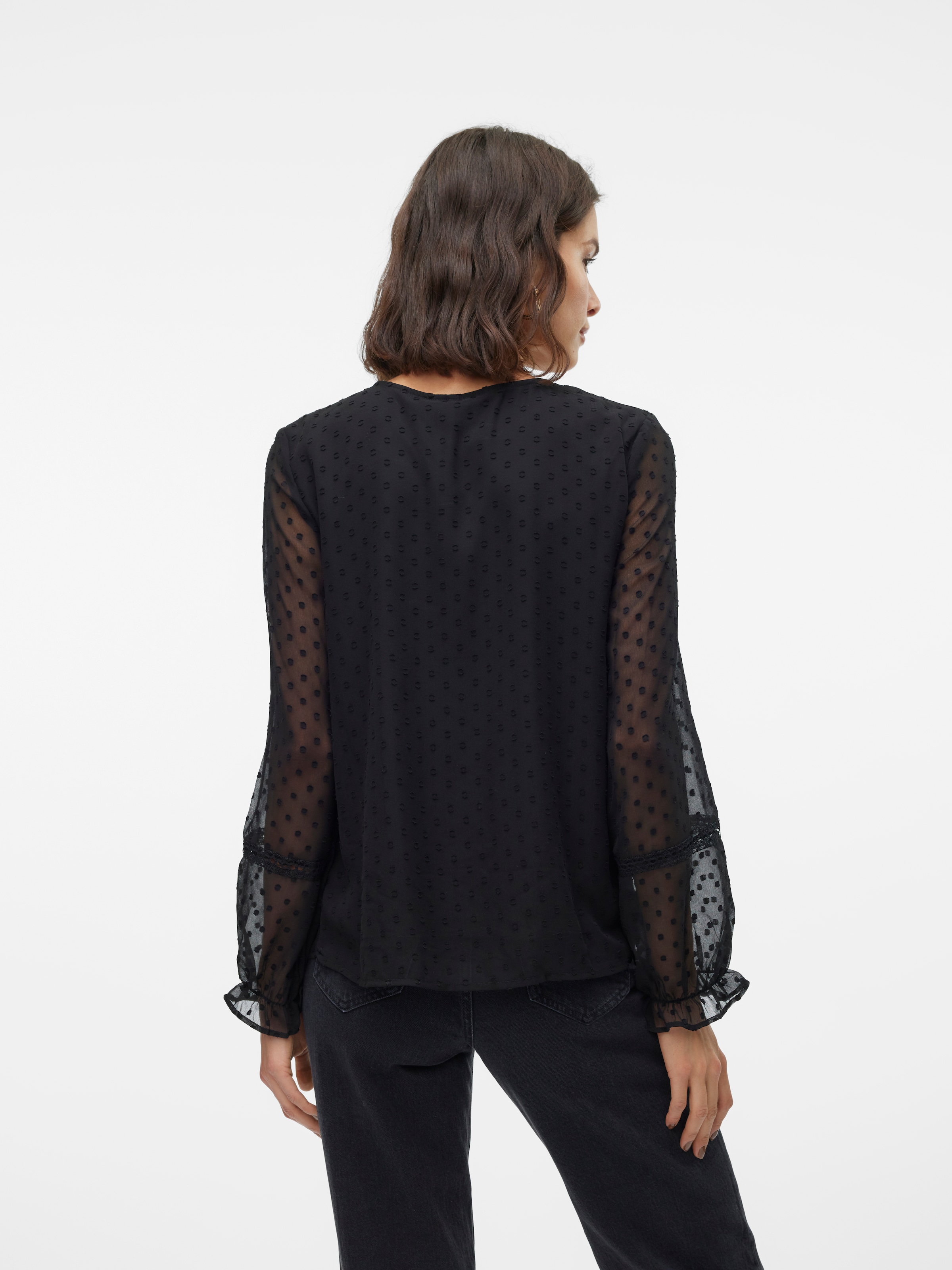 Vero Moda Blusenshirt »VMLEAH LS LACE TOP WVN GA NOOS«