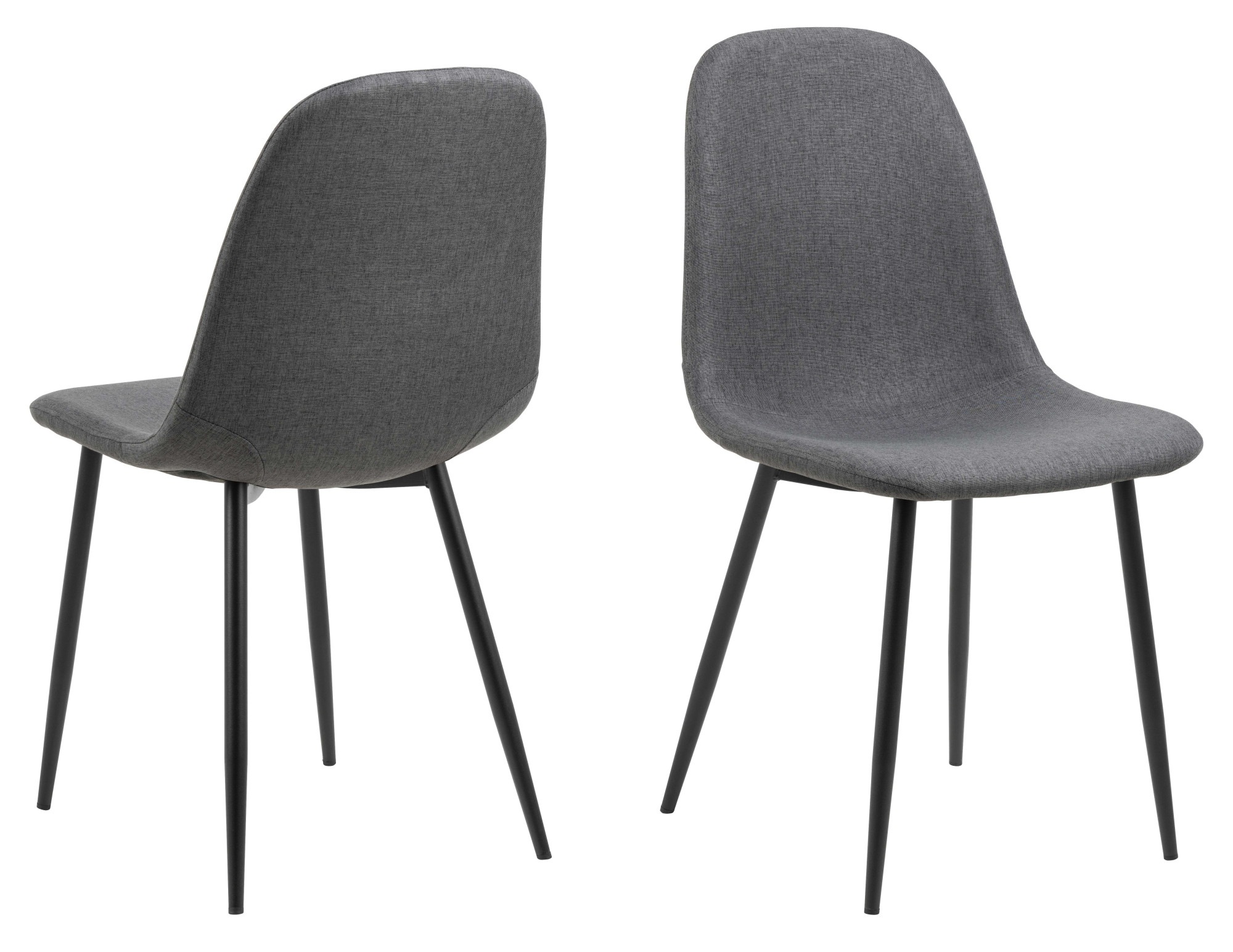 ACTONA GROUP Esszimmer-Set »Esspruppe, Speisetisch mit Wohnzimmerstühlen«, (Komplett-Set, 5 St., 1x Tisch + 4x Stuhle), Rechteckig Esstisch+4x Stühle,Wildeiche Melamin,dunkelgrau,120x80x75cm
