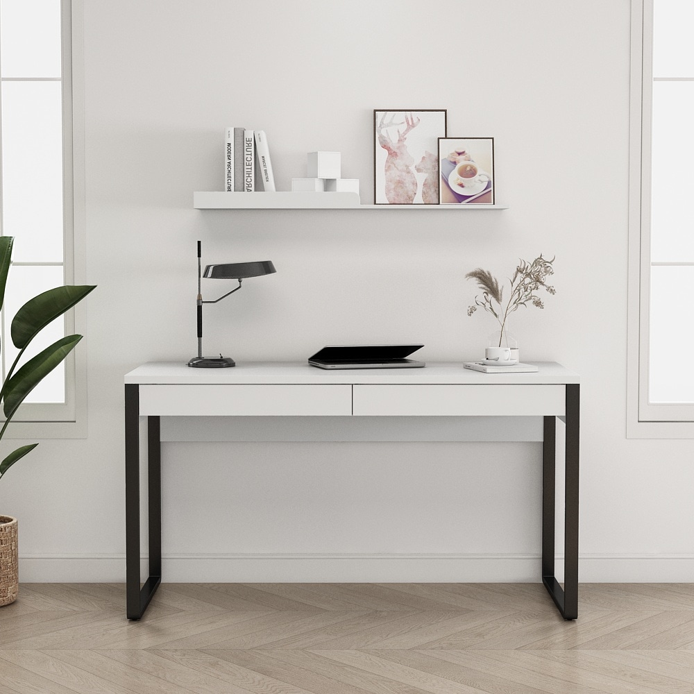 OTTO home Schreibtisch »Moid, Computertisch im modernen Design,« Breite 120/140/160 cm, mit Metallbeinen & Schublade