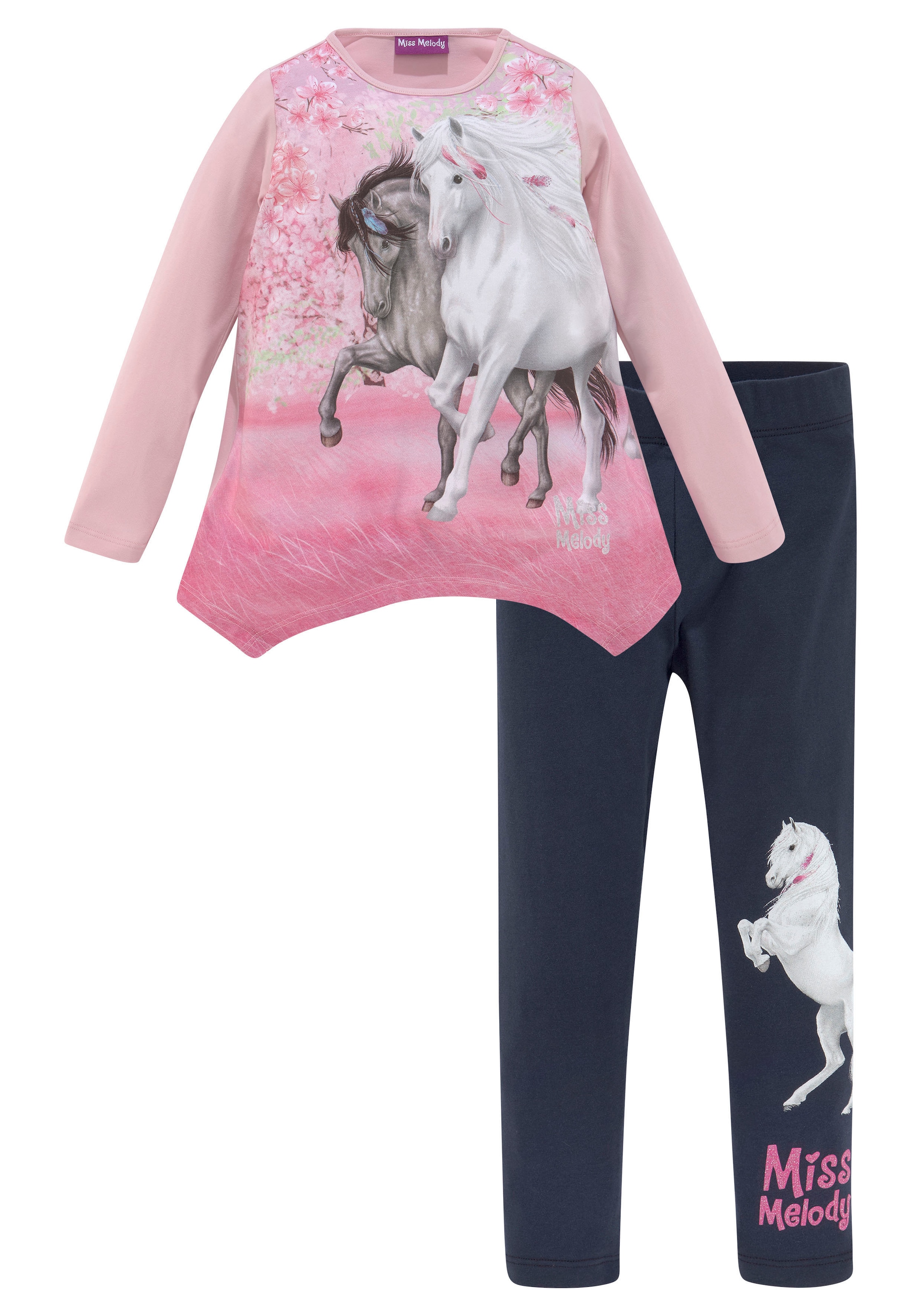 Miss Melody Shirt & Leggings, (Set, 2 tlg.), mit schönem Pferdemotiv bei ♕ | Pyjama-Sets