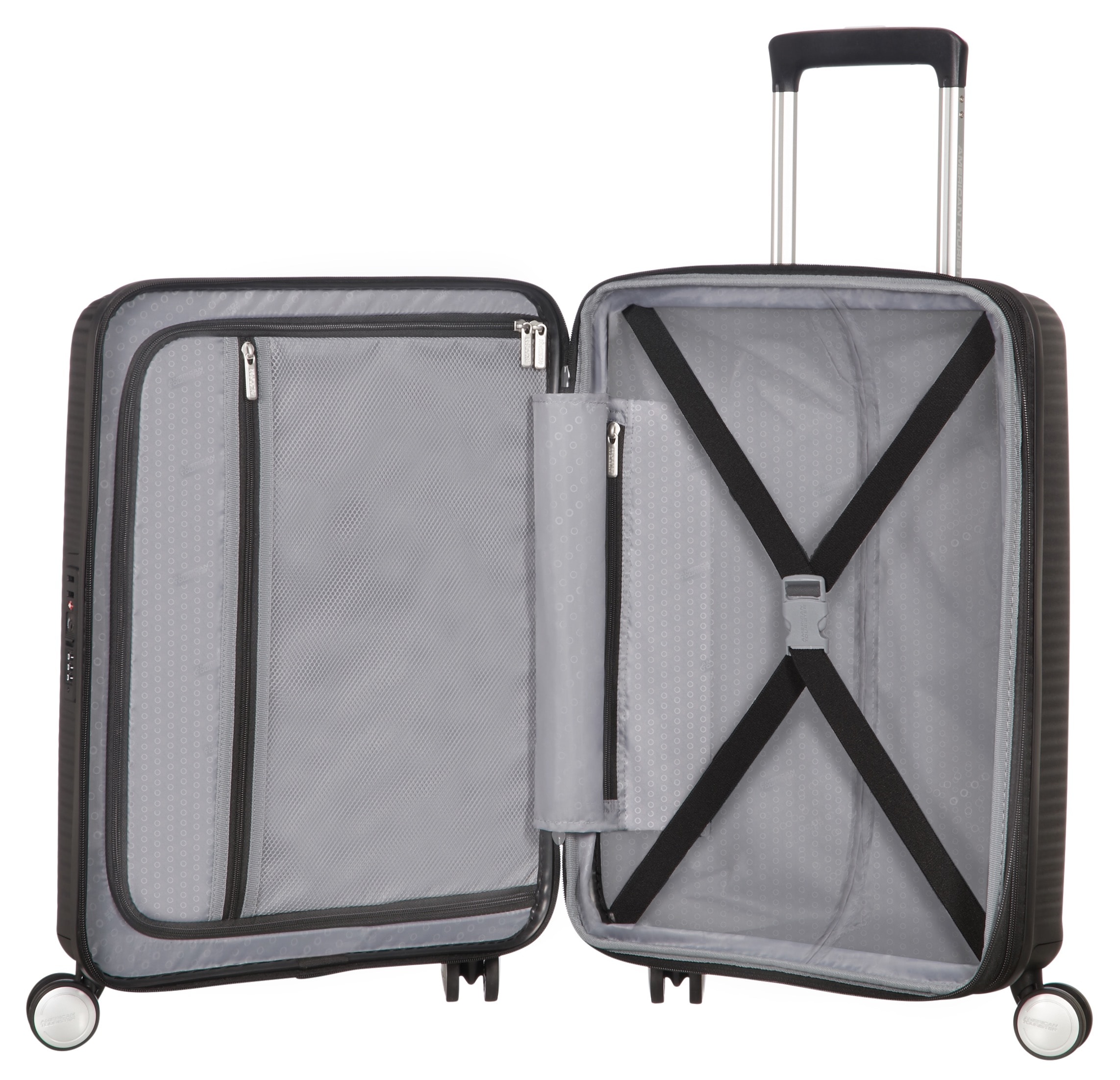 American Tourister® Hartschalen-Trolley »SOUNDBOX, in verschiedenen Farben und Größen«, 4 Rollen, Reisekoffer Trolley Aufgabegepäck TSA-Zahlenschloss Volumenerweiterung