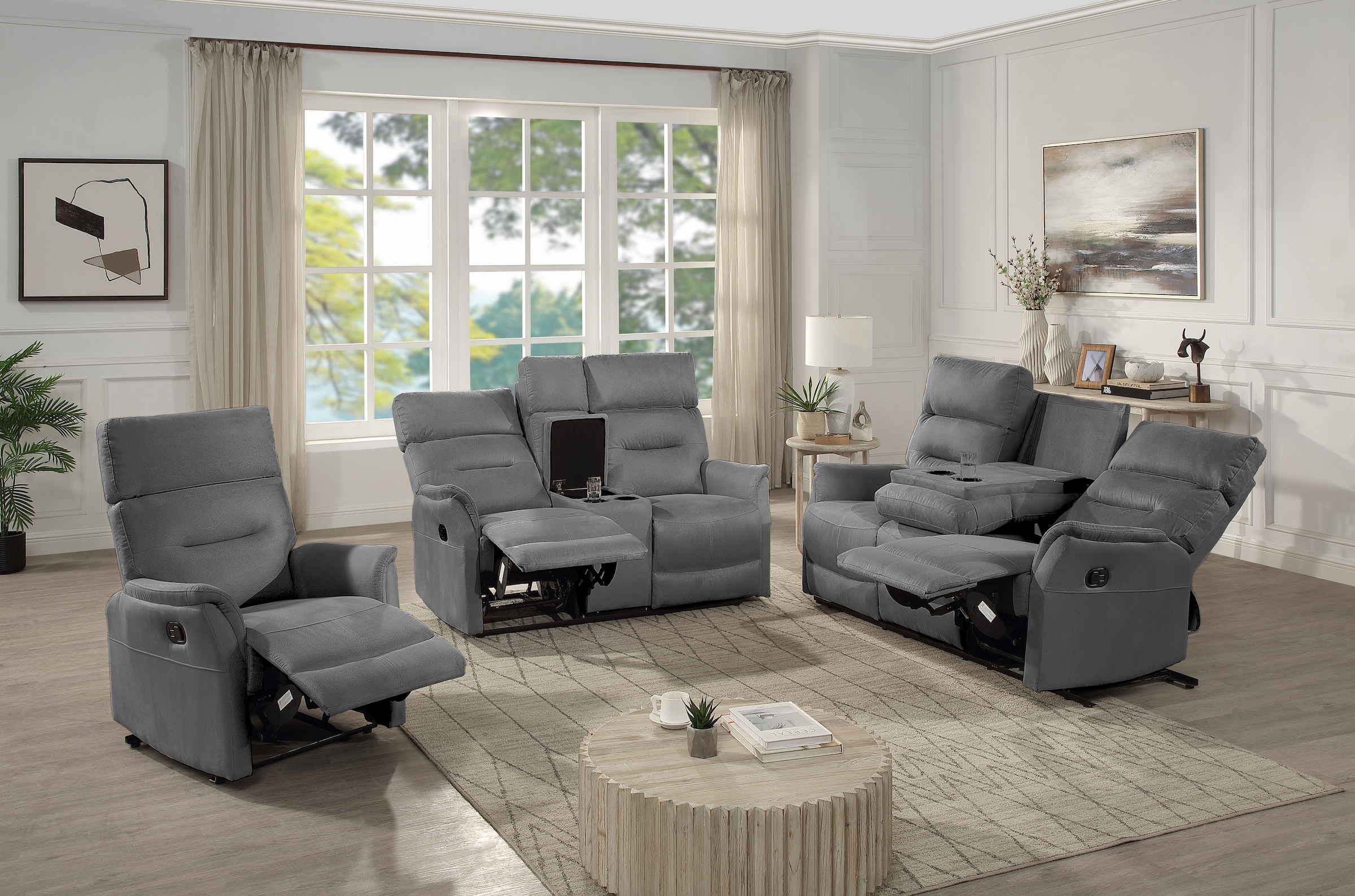 ATLANTIC home collection 2-Sitzer »Falk«, Zwei Relaxfunktionen, Mittelkosole mit Stauraum und Getränkehalter
