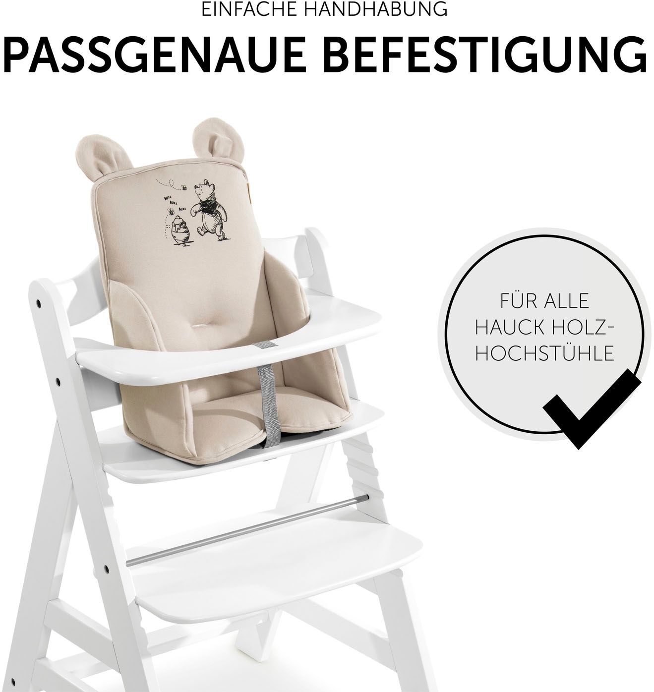 Hauck Sitzverkleinerer »Alpha Cosy Select, Winnie the Pooh beige«, für den ALPHA+ Holzhochstuhl