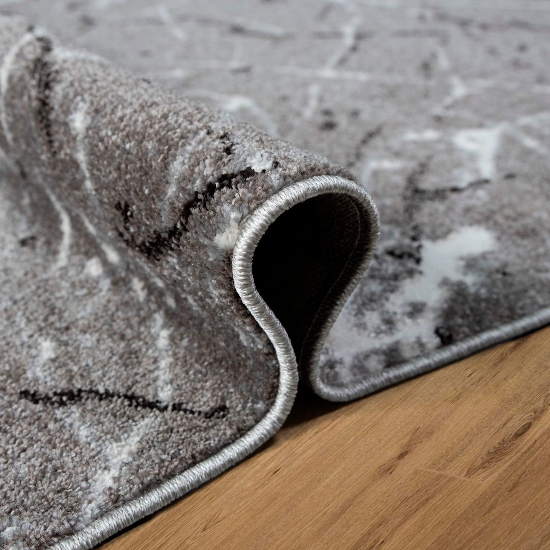 my home Teppich »Tjara«, rechteckig, 9 mm Höhe, Marmor-Design, mit besonders weichem Flor, Kurzflor, dichte Qualität