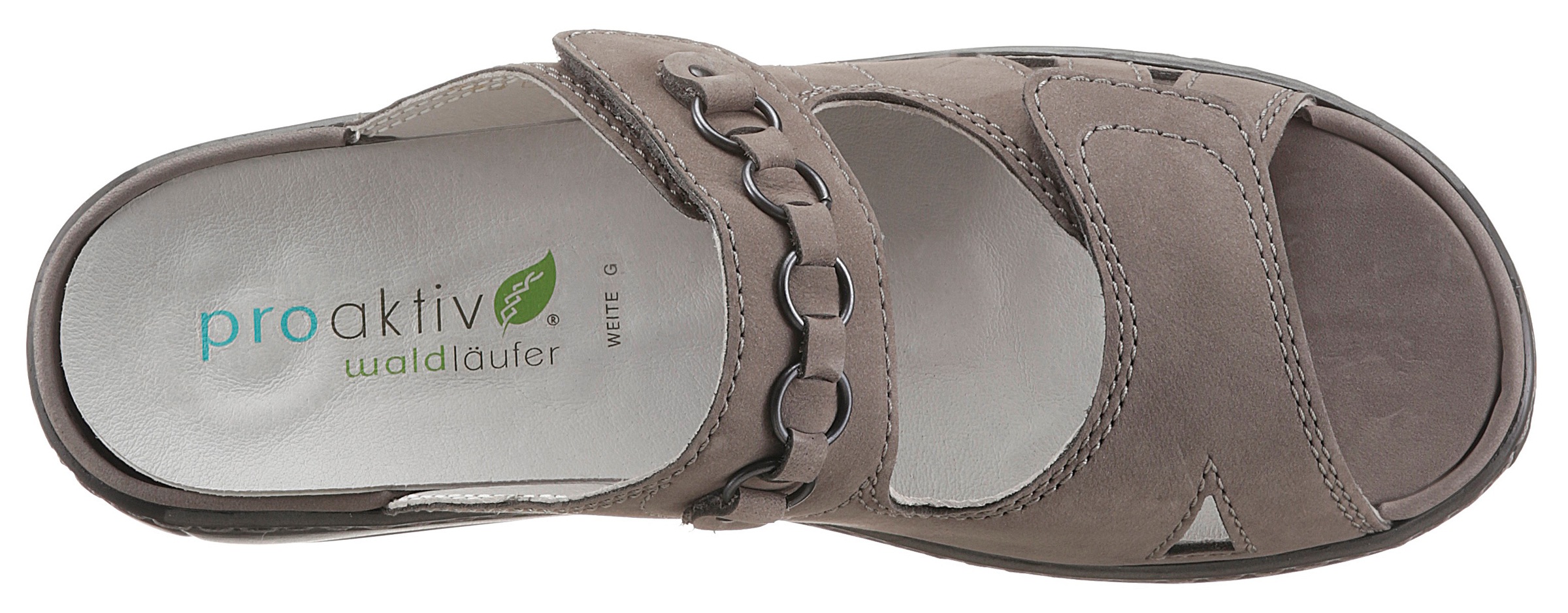 Waldläufer Pantolette »GARDA«, Keilabsatz, Sommerschuh, Schlappen mit Schmuckapplikation, Weite G
