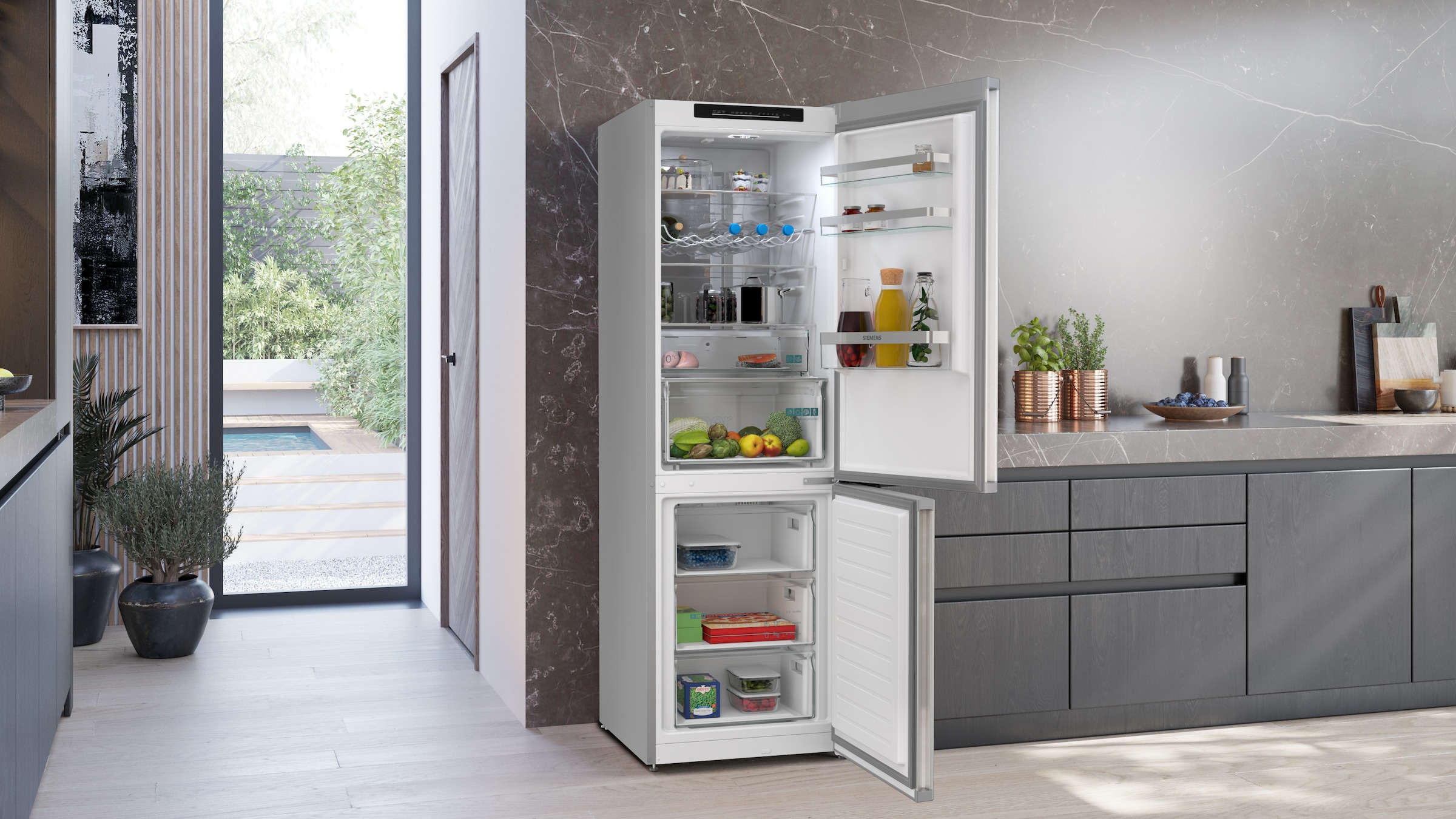 SIEMENS Kühl-/Gefrierkombination iQ300 »KG36NVIAG« 186 cm hoch 60 cm breit