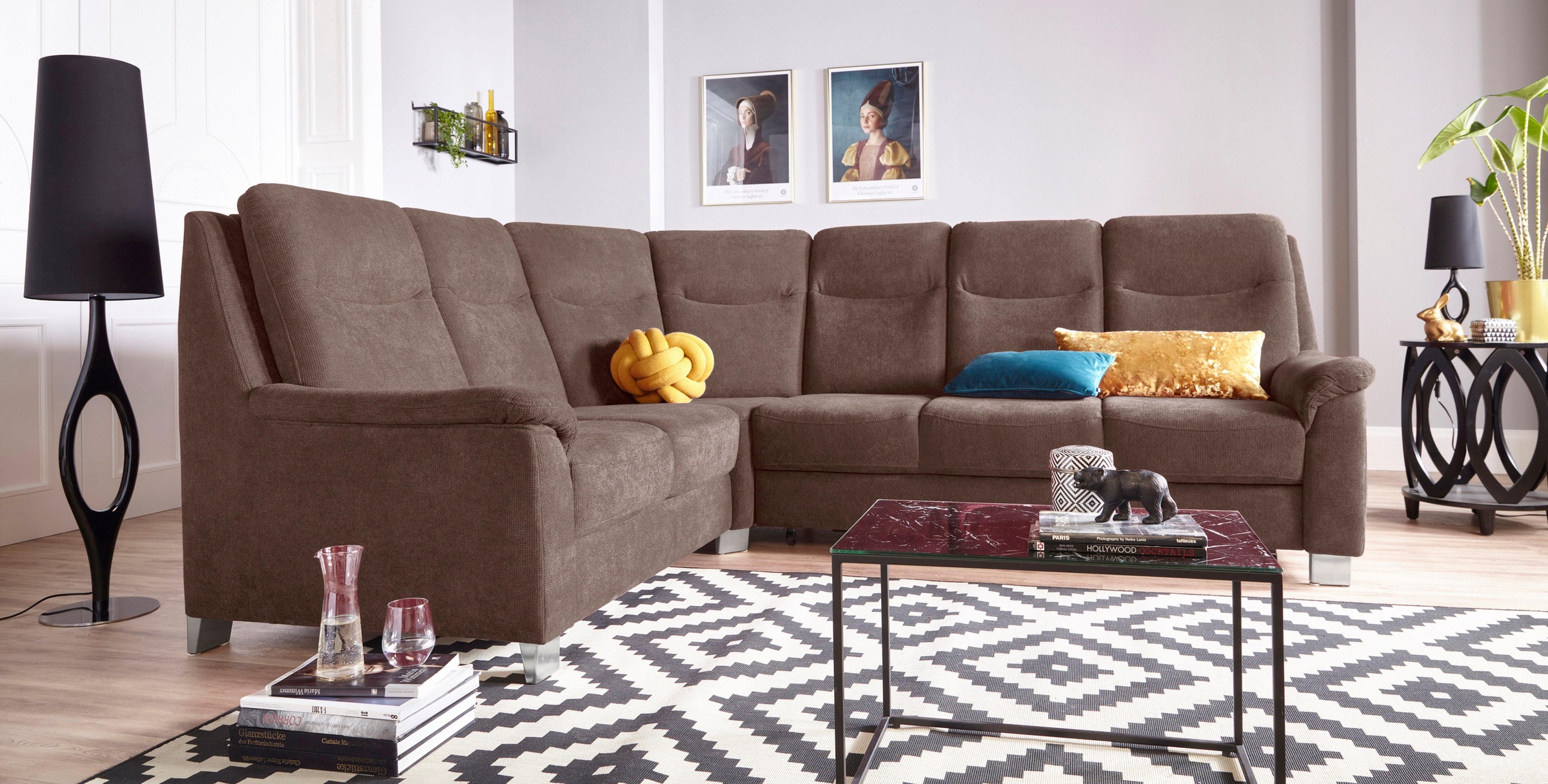 sit&more Ecksofa »Boccaccio L-Form«, mit Federkern und Kopfteilverstellung, wahlweise mit Bettfunktion