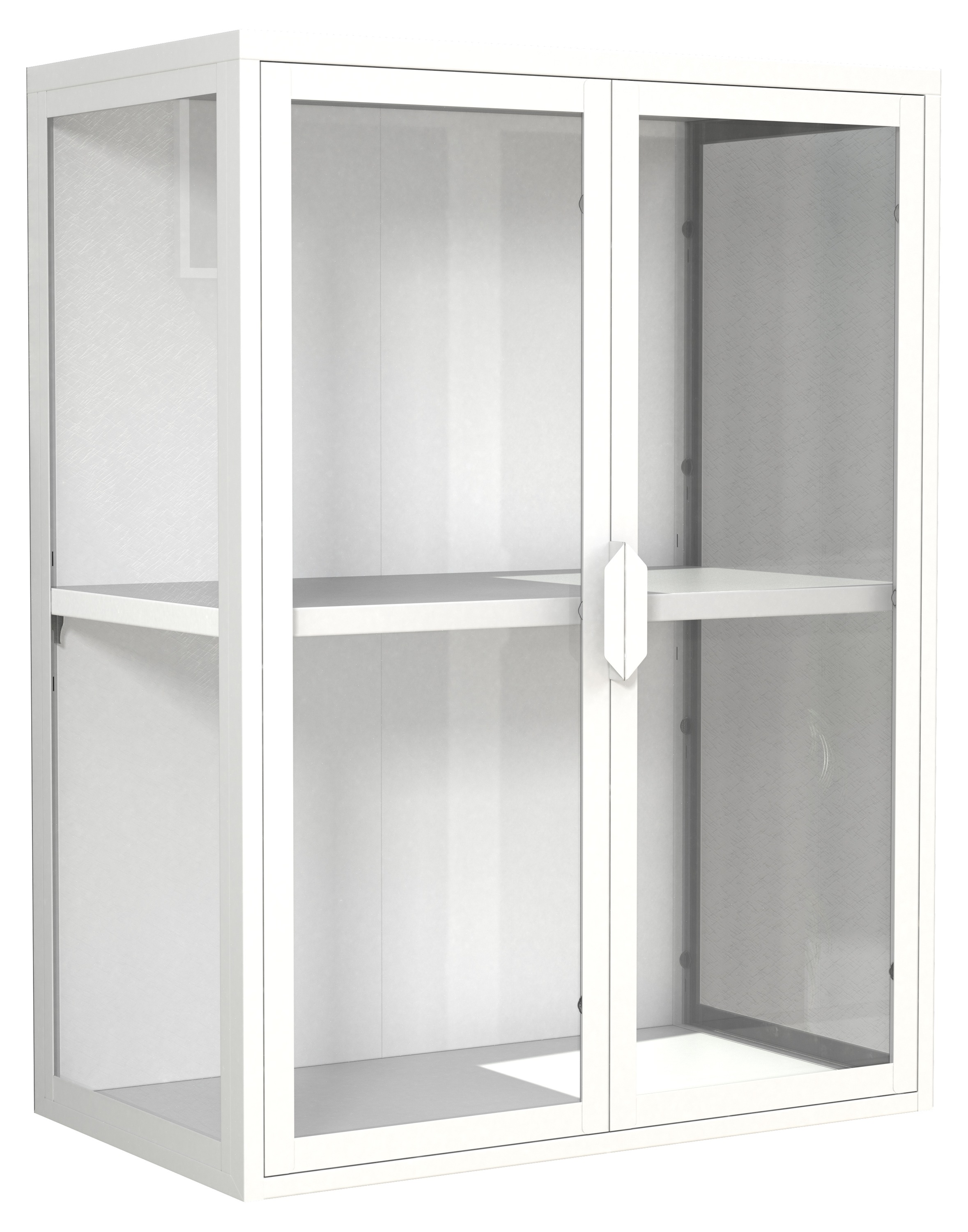 VCM Wandregal »VCM Glasvitrine hängend | Vitrine Glas mit ESG-Sicherheitsglas | Maße ca. H. 80 x B. 60 x T. 35 cm | Hängevitrine Glas | Modern und platzsparend | Glas Vitrinenschrank - Flokas M«
