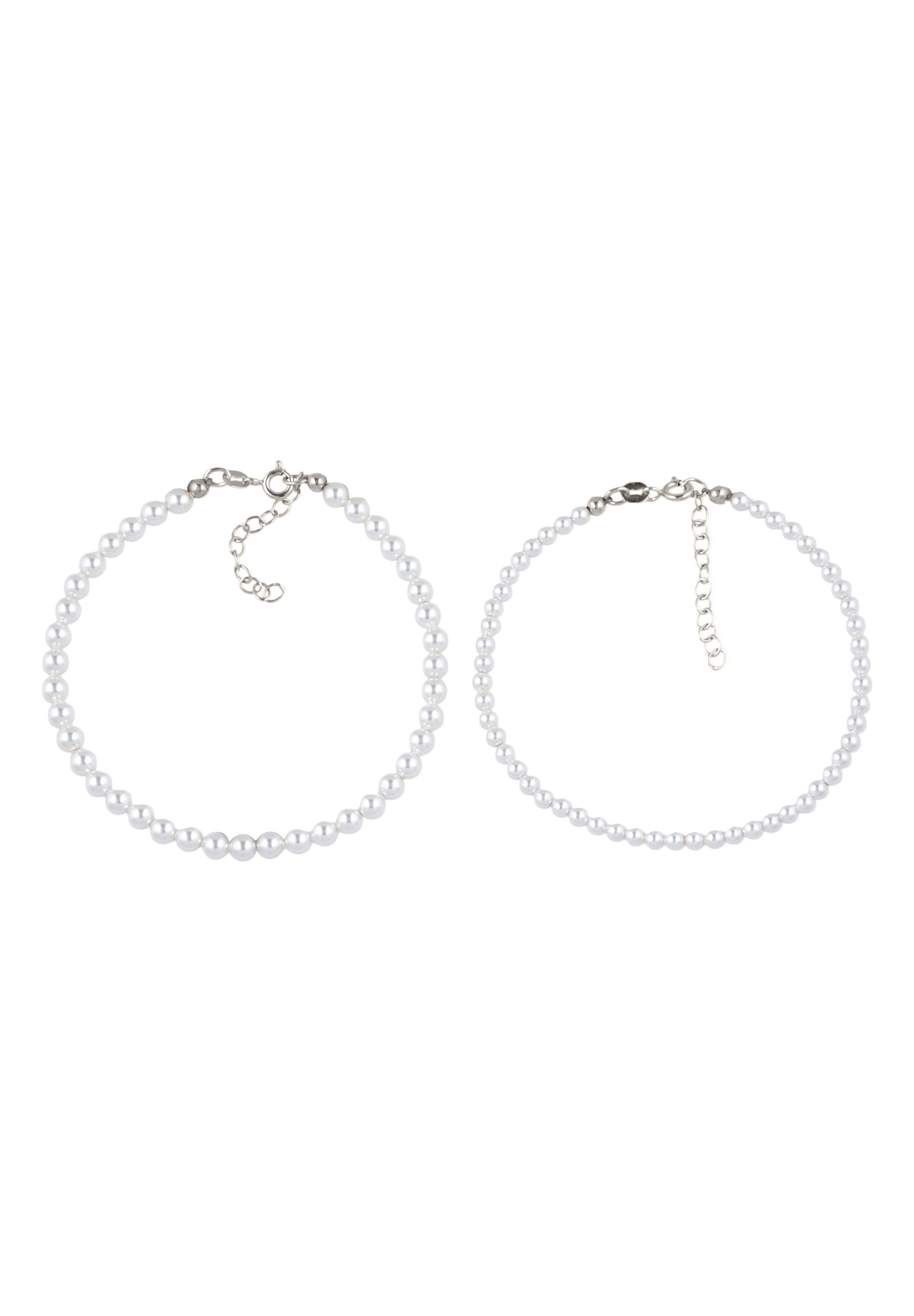 Elli Lederarmband »Armband Armbandset mit Perlen von Swarovski(R) 925 Sterling Silber«