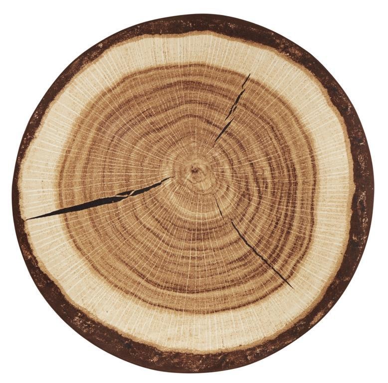 HANSE Home Teppich »Baumstamm«, rund, 6 mm Höhe, Holz Optik, Natur, Rutschfest, Wohnzimmer, Schlafzimmer, Esszimmer